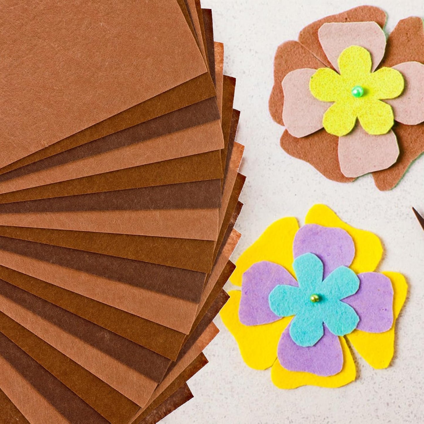 Brown Felt Sheets 18 Pcs Felt Fabric Sheets Brown Felt Soft Felt Sheets Felt Fabric for Crafts DIY Craft Sewing Patchwork Art Projects 3 Colors 11.81 x 7.87 Inch WN420