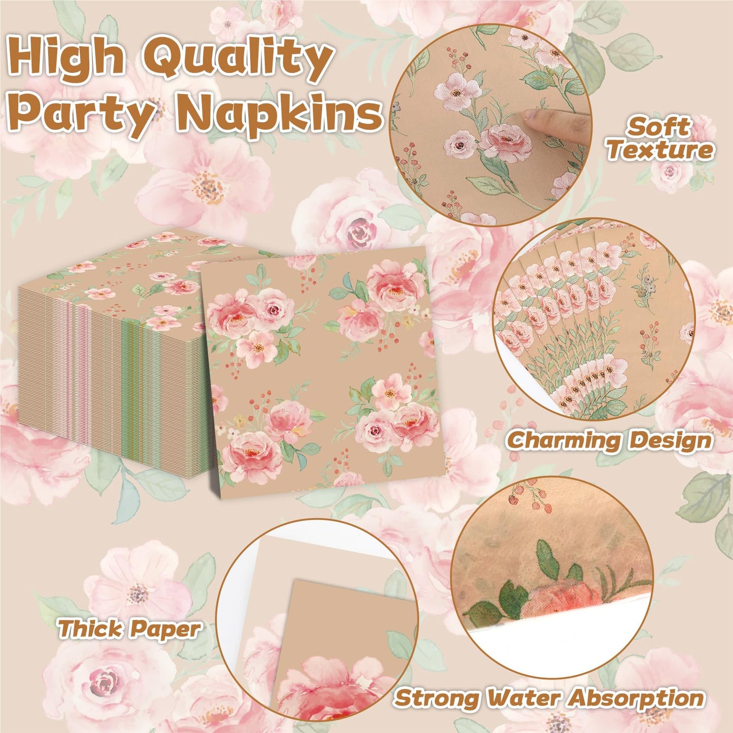 96Pcs Wildflower Party Supplies Floral Themed Paper Plates Napkins Wildflower Butterfly Tableware Disposable Dinnerware Decoration Set for Girls Birthday Wedding Bridal Baby Shower Party Table Decor BST202