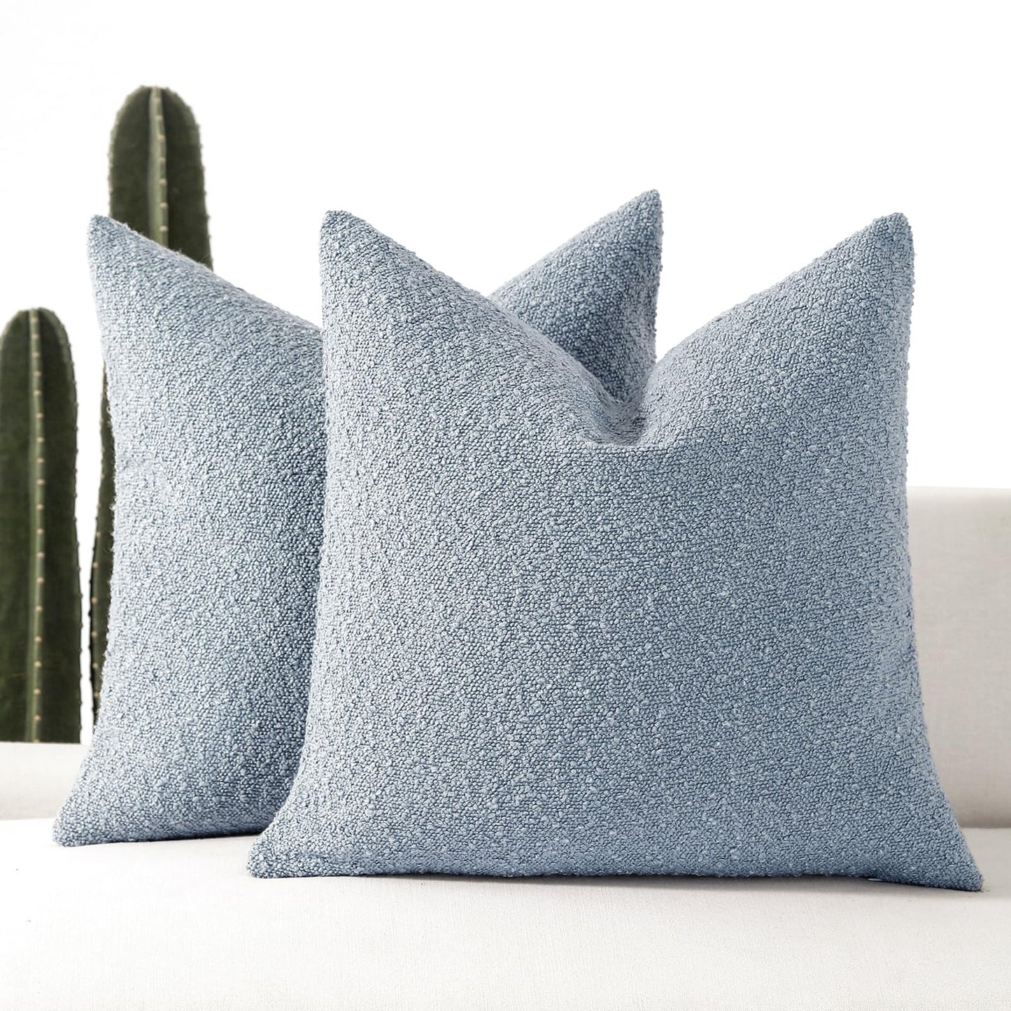 18x18 Boucle Throw Pillow Covers, Set of 2, Camel BST202