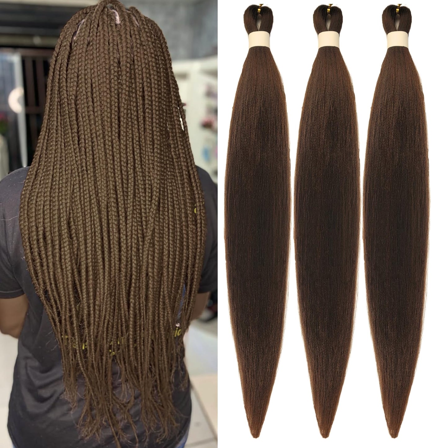 Purple Braiding Hair Pre stretched Knotless 26 inch | Hypoallergenic Synthetic Purple Prestretched Ez Braid Knotless Itch Free Soft Yaki Texture Hot Water Setting WN420