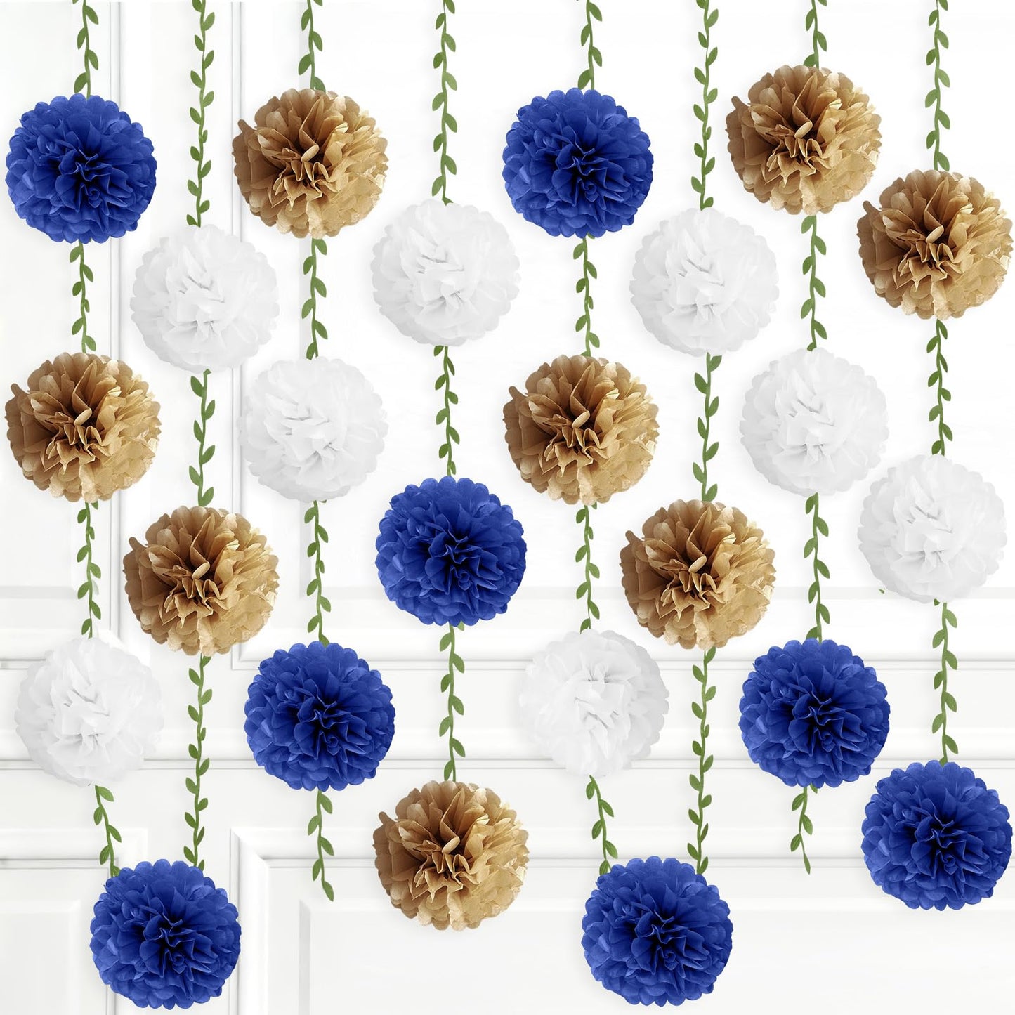 kreat4joy 4pack Pink Purple Tissue Paper Pom Poms Flowers Garland Leaf Ribbon 98.42inches Pre-Strung Reusable Ceiling for Birthday Baby Shower Wedding Bridal Shower Home Event Wall Party Decoration BST220