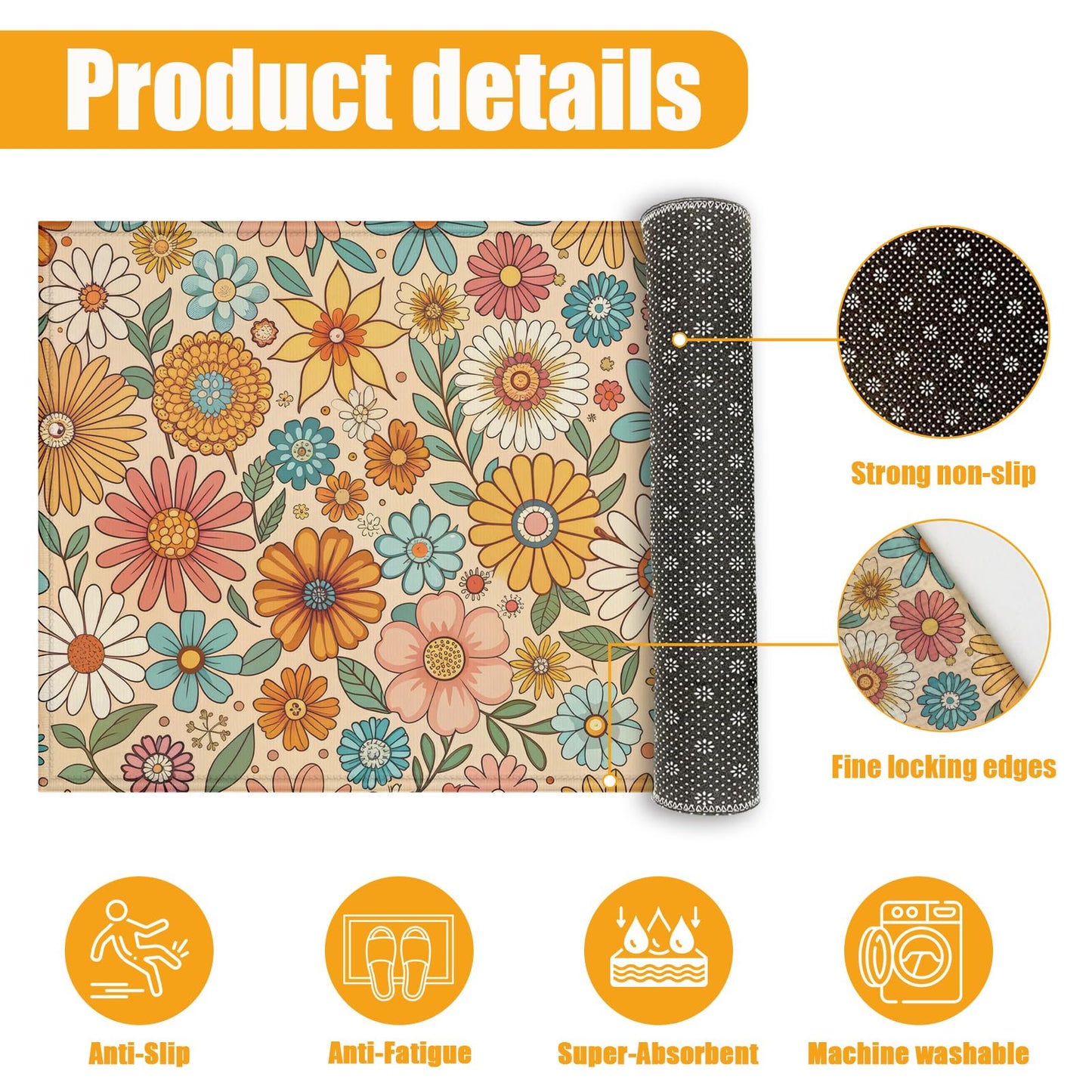 Red Spider Web Bath Mat for Bathroom,Washable Door Mat Absorbent Bath Rug Non-Slip Floor Rug Carpets,for Kitchen Bedroom Indoor BST220