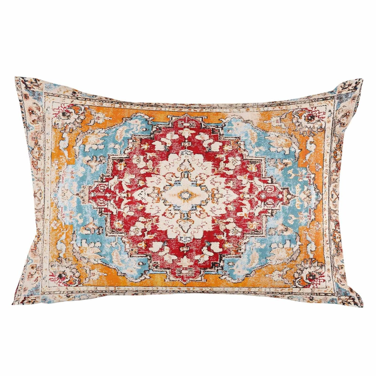 T&H XHome Pillow Covers 12x20 Inch Boho Style Orange Vintage Art Carpet Soft Brushed Microfiber Pillowcases with Hidden Zipper Closure Bed Pillow Shams for Bedroom Sofa Car BST202