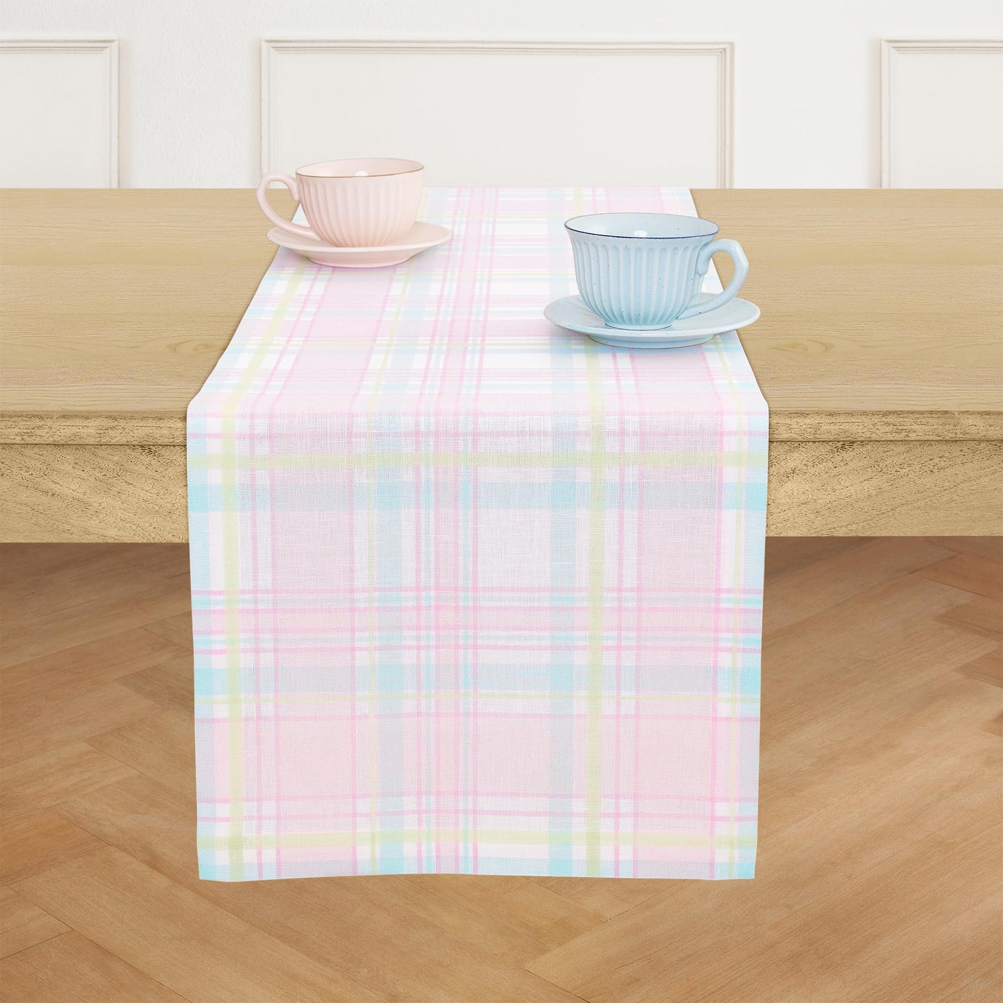 Solino Home 100% Linen Table Runner Multicolor, Rustic Plaid 14 x 72 in | Table Runners for 4-6 seater dining tables, hallway tables and cabinets | Rustic Multicolor | Pure Linen | OEKO-TEX Certified BST326SOLH