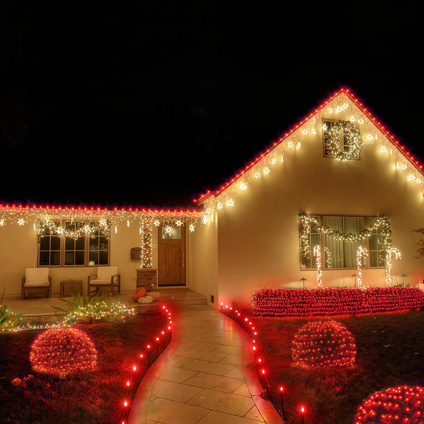 BlcTec Christmas Lights Outdoor 360 LED 9.8ft x 6.6ft Christmas Net Lights with 8 Modes RD12