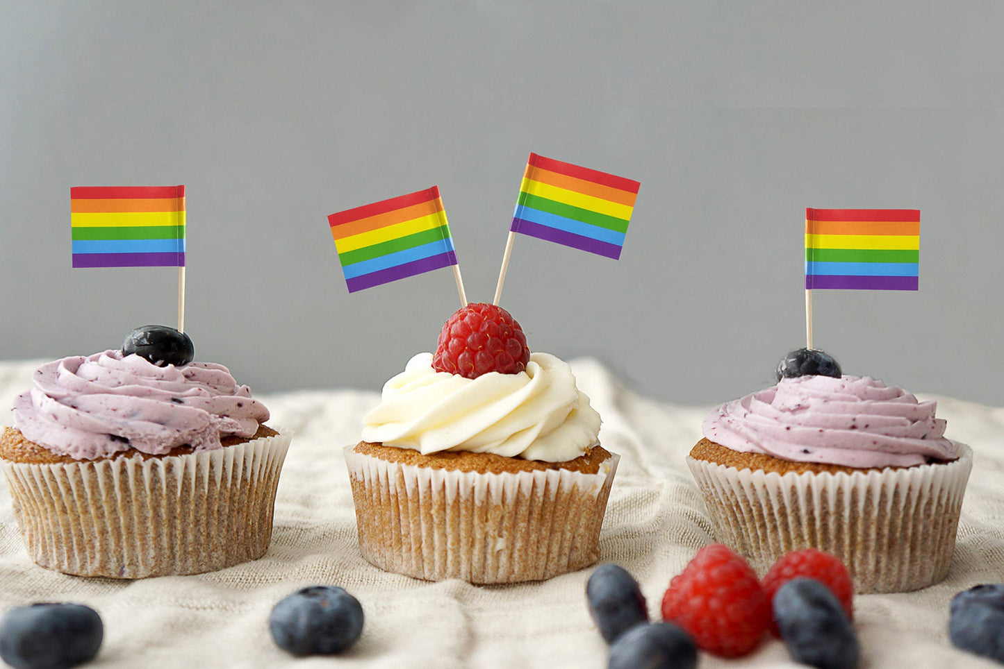 JBCD Rainbow Gay Pride Toothpick Flag Mini Small LGBT Cupcake Topper Flags, 100 pcs BST220