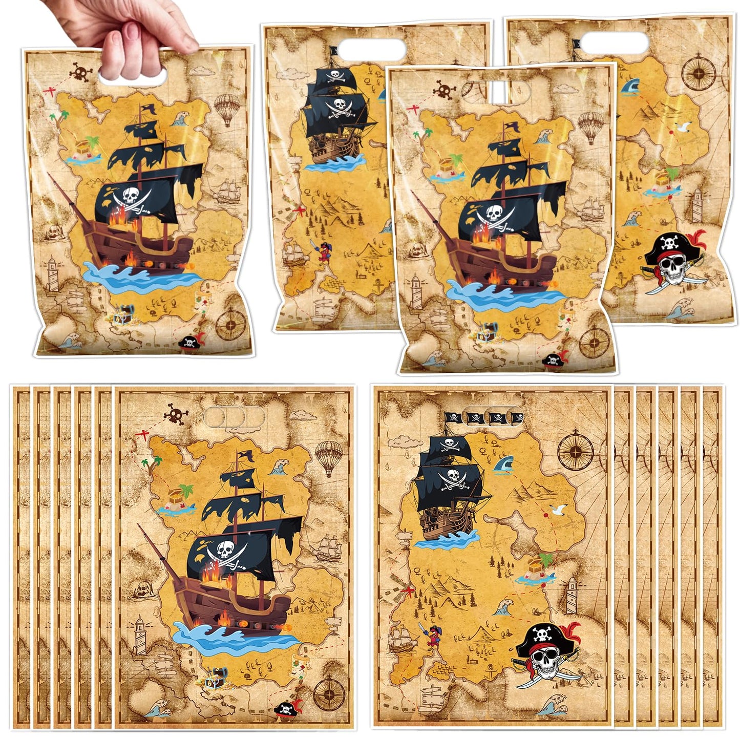 Falueqg Frog Party Favor Bags - 50 Pcs Green Frog Goodie Candy Gift Bags Summer Animal Theme Party Supplies for Birthday Baby Shower Decorations BST326H
