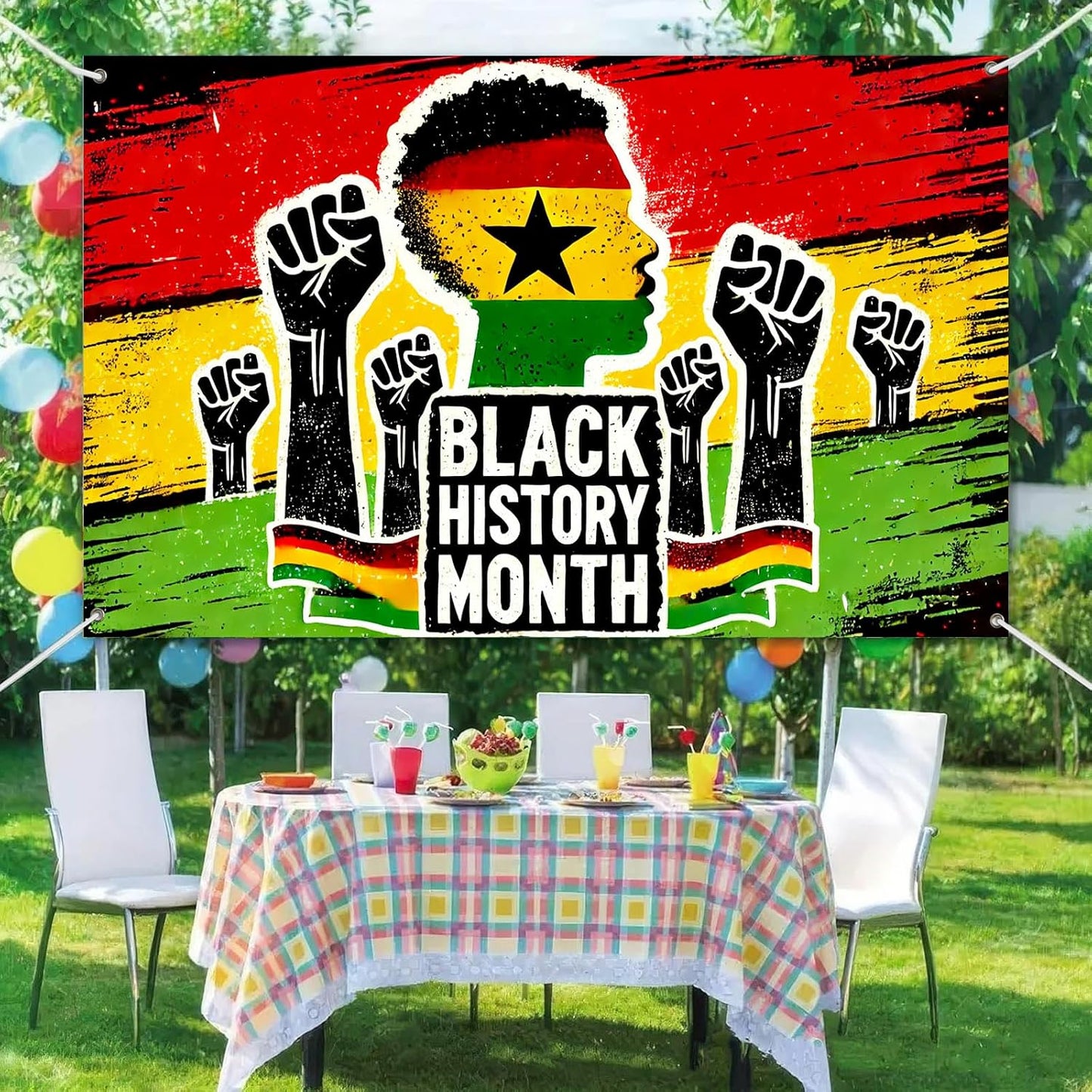 HOMETITUTE Black History Banner African Culture Power Decorations 71 x 43 Inch BST326H