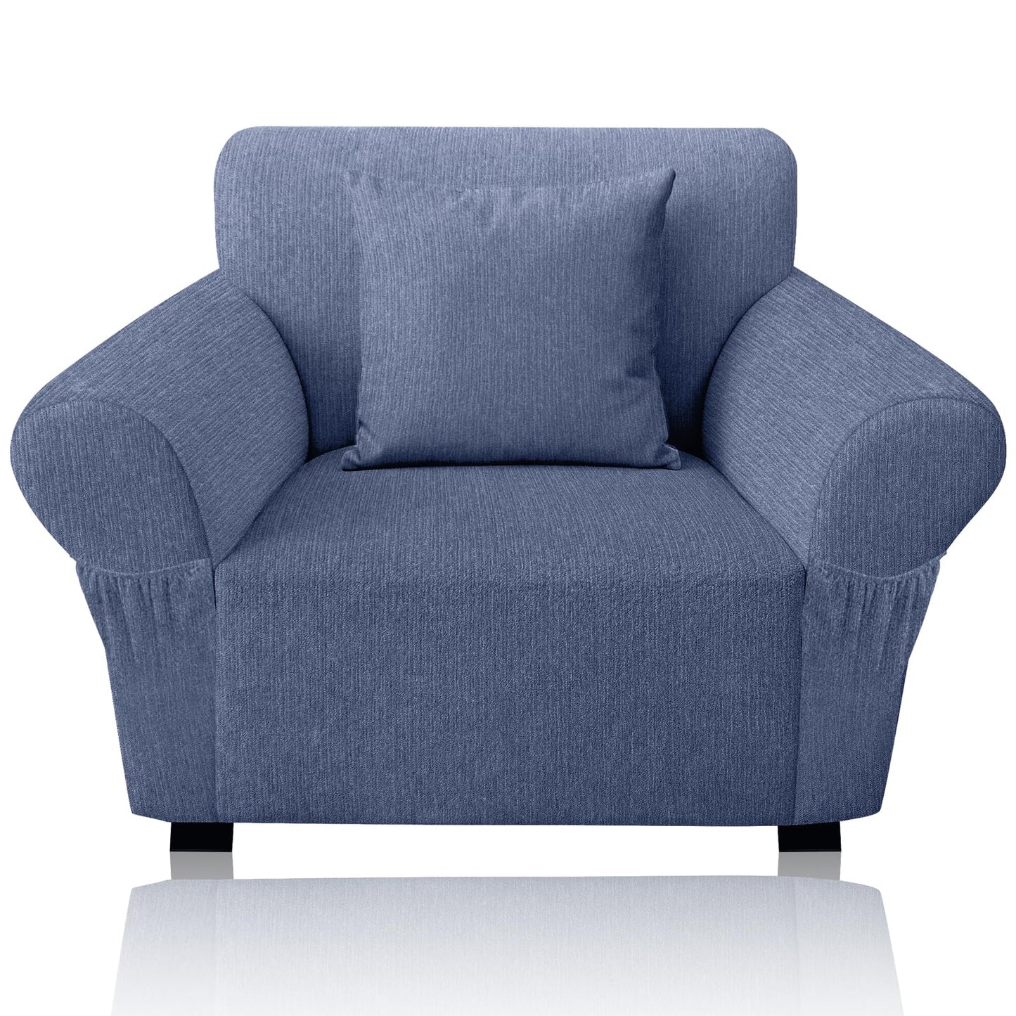 Sofa Slipcover with 2 Pillow Cover for 3 Cushion Couch, Non Slip Furniture Protector with Elastic Bottom, Washable Sofa Cover for Kids, Pets (Sofa, Navy) BST326H