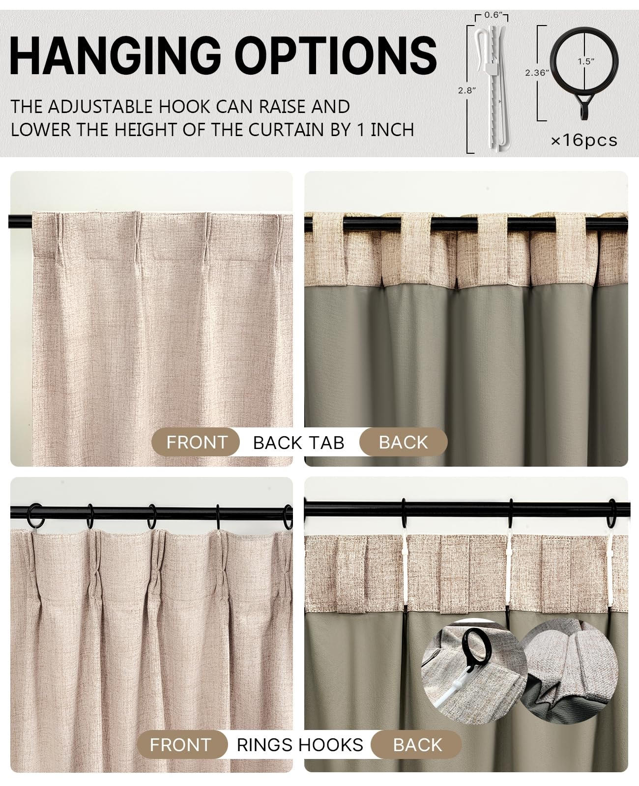 Gray Blackout Chenille Pinch Pleated Curtains 40x96in- Ultra Soft Wrinkle Resistant Thermal Insulated Room Darkening Drapes,Noise Reducing with Roman Clips,2 Panels Set for Bedroom/Living Room/Office BST202