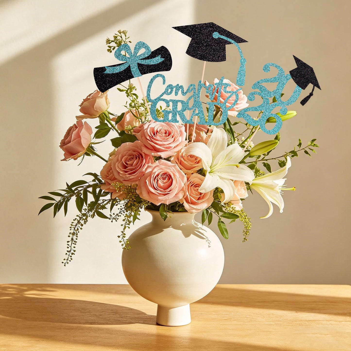 Graduation Centerpieces Class of 2026, 16 PCS Red Blue Double-Sided Table Toppers, Congrats Grad Party Decorations Supplies (Set of 4 Designs) WN420