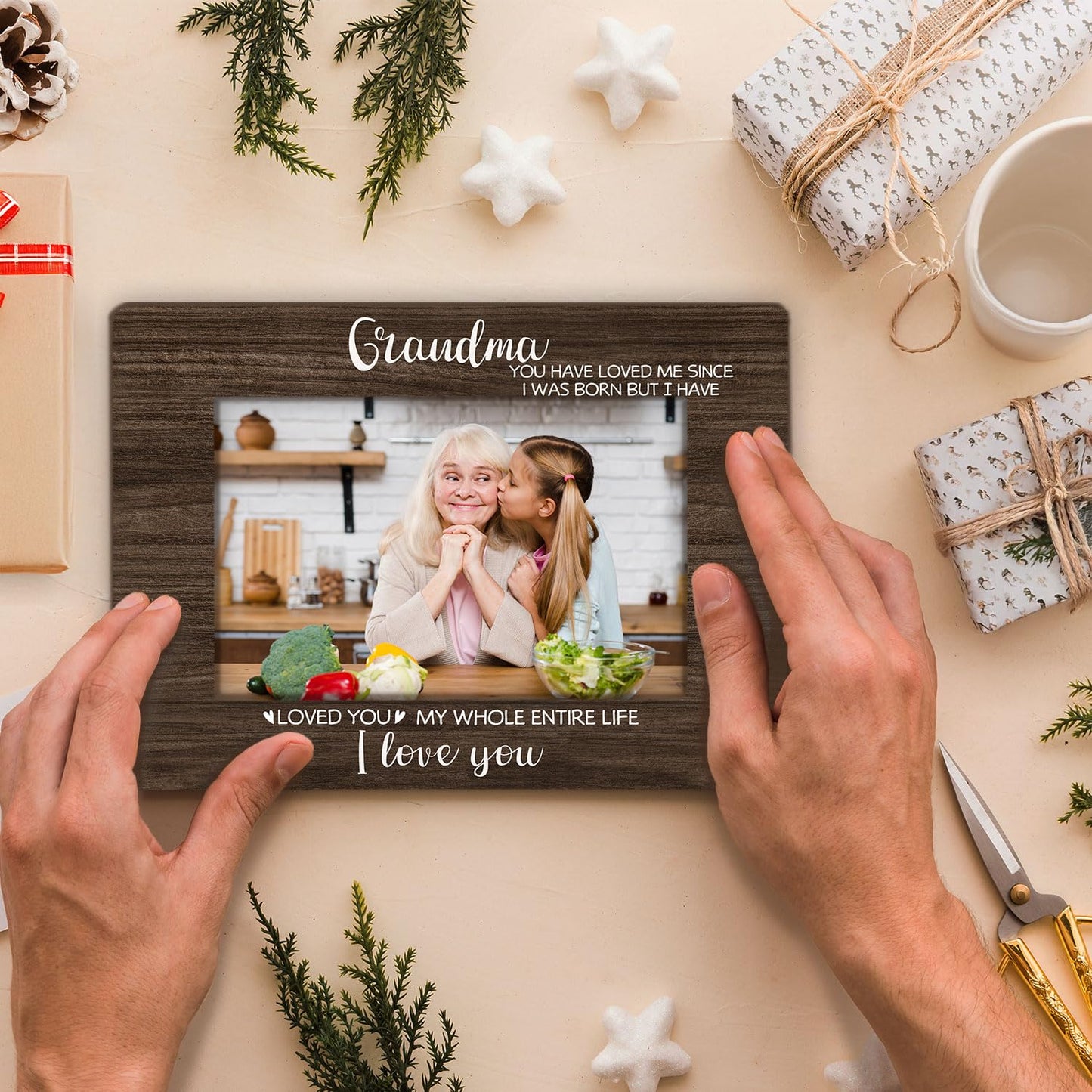 Grandma and Me Picture Frame 4x6, Grandmother Photo Frame, Grandma Gifts from Granddaughter Grandson Grandkids, Grandmother Gifts for Birthday Christmas Mother's Day WN420