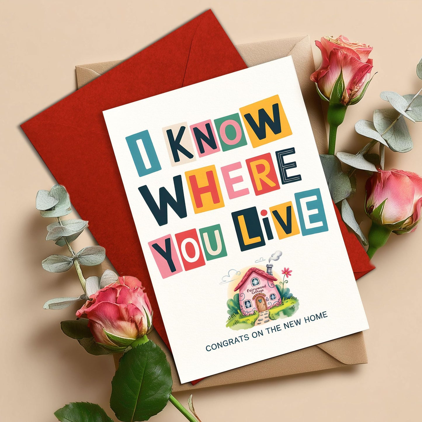 Congrats on Your New Home Housewarming Greeting with Gold Lettering and Key Design, Funny Congratulations Gift for New Homeowners, First-Time Buyers, Friends, Neighbors, Real Estate Clients Single 5.3''x8'' with Envelope BST326L