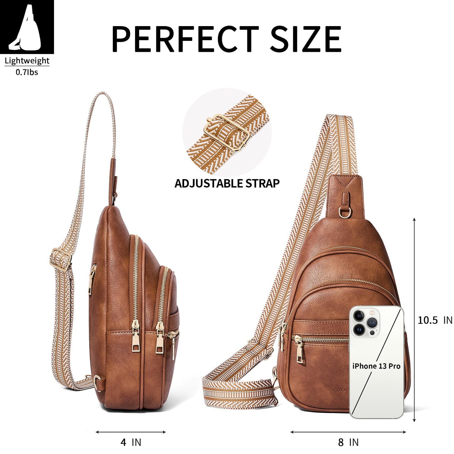 CORALDAISY Crossbody Bags for Women Fanny Pack Sling Bag Crossbody Purse Travel Purses for Women BST220