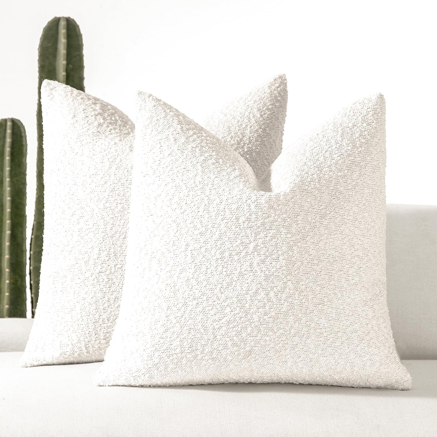 18x18 Boucle Throw Pillow Covers, Set of 2, Camel BST202