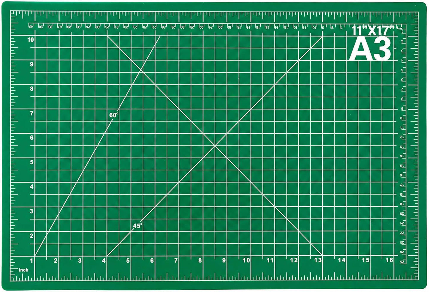 Self Healing Cutting Mat 11x17 Inch (A3) - Double Sided 5-Ply Craft Board for Sewing, Quilting, Scrapbooking & Fabric Cutting - Heavy Duty Hobby Desk Protector Pad, Green BST326H