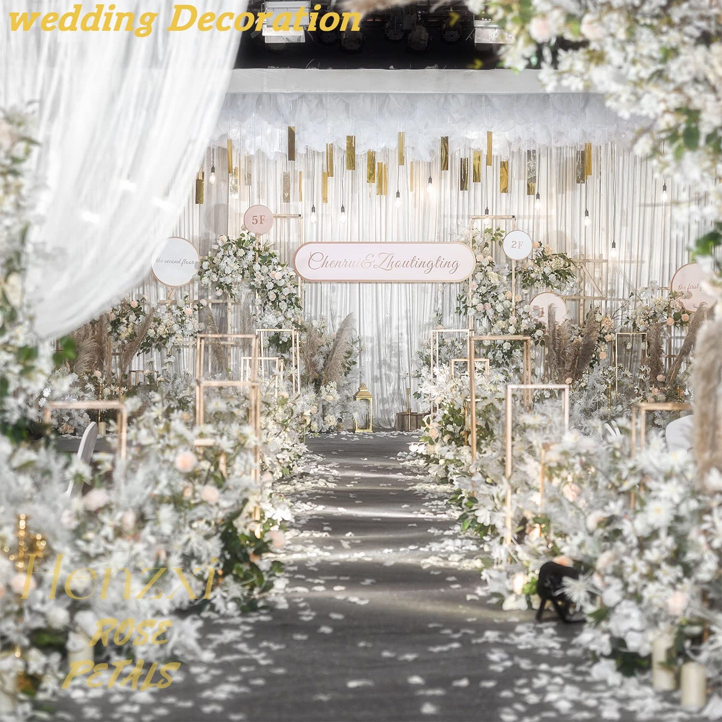 Henzxi 1000 Pcs Rose Petals, Artificial Flower Petals, for Romantic Night, Wedding, Event, Party, Valentine Decor (1000 Pcs, Ivory) BST220