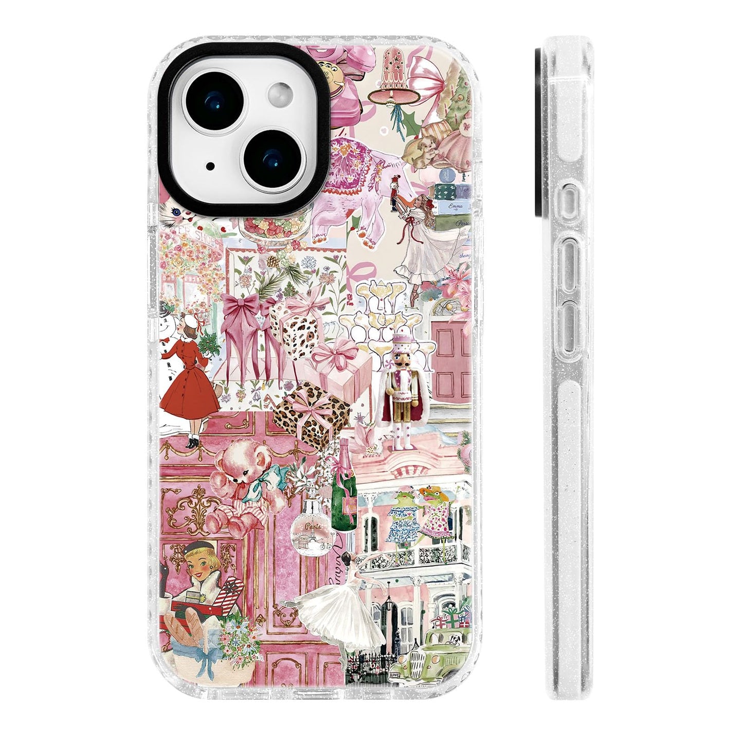 for iPhone 16 Pro Case [Military-Grade Drop Protection/Stylish Soft TPU Protective/Camera Protection/for Women & Girls] - Beach Party Collage Pattern with Mermaid WN420
