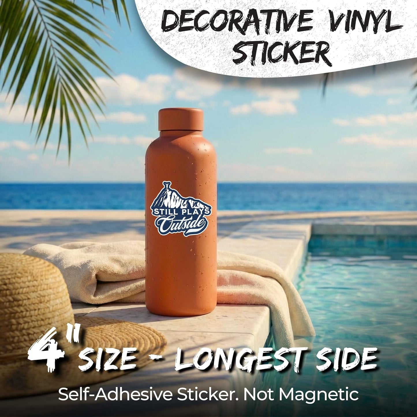 Still Plays Outside Sticker 4 Inch Waterproof Vinyl Decal ID44990 | Waterproof vinyl sticker for laptop, journal, water bottle & tumbler – gift for anyone who loves humor & good vibes BST220