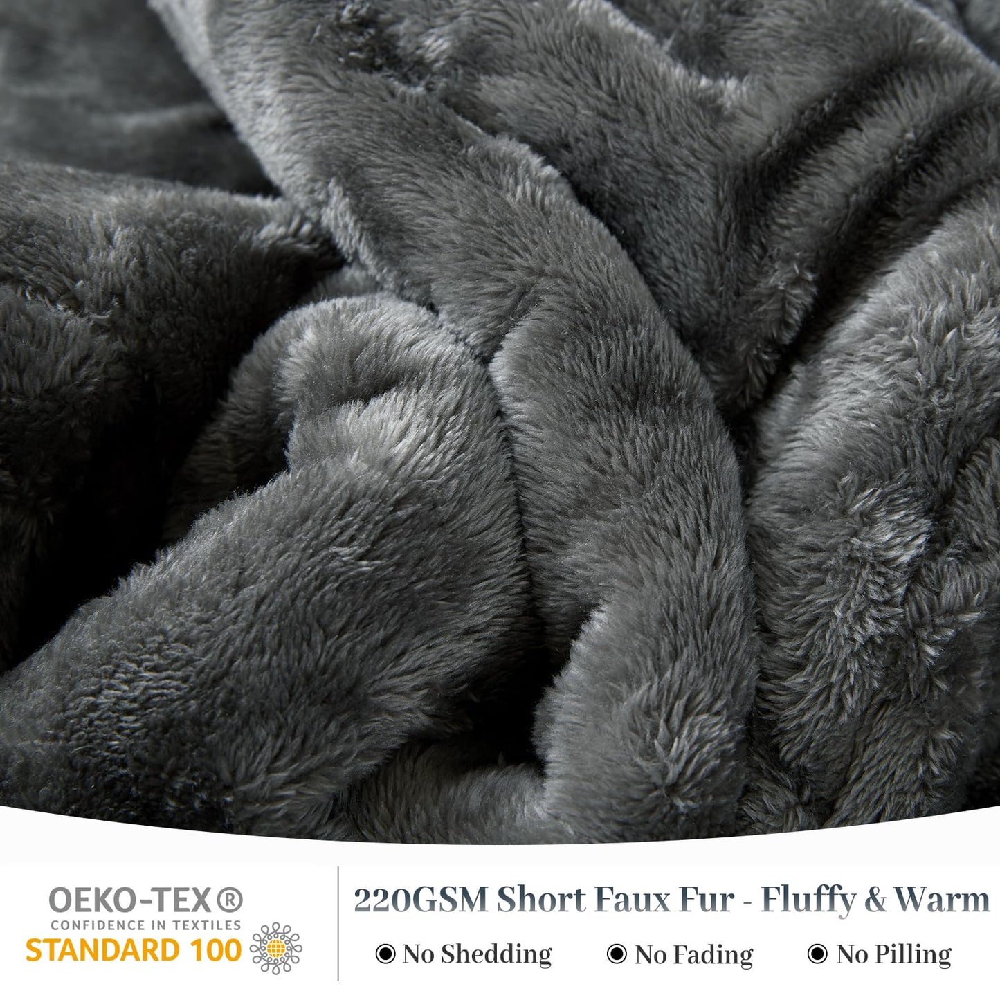 YIYEA Fluffy Queen Size Comforter Set, Luxury Faux Fur Comforter, Ultra Soft Plush Fuzzy Velvet Bedding Comforter Sets for Fall Winter, Cozy Warmth, No Shedding, 3PC, Queen, Light Grey BST326H