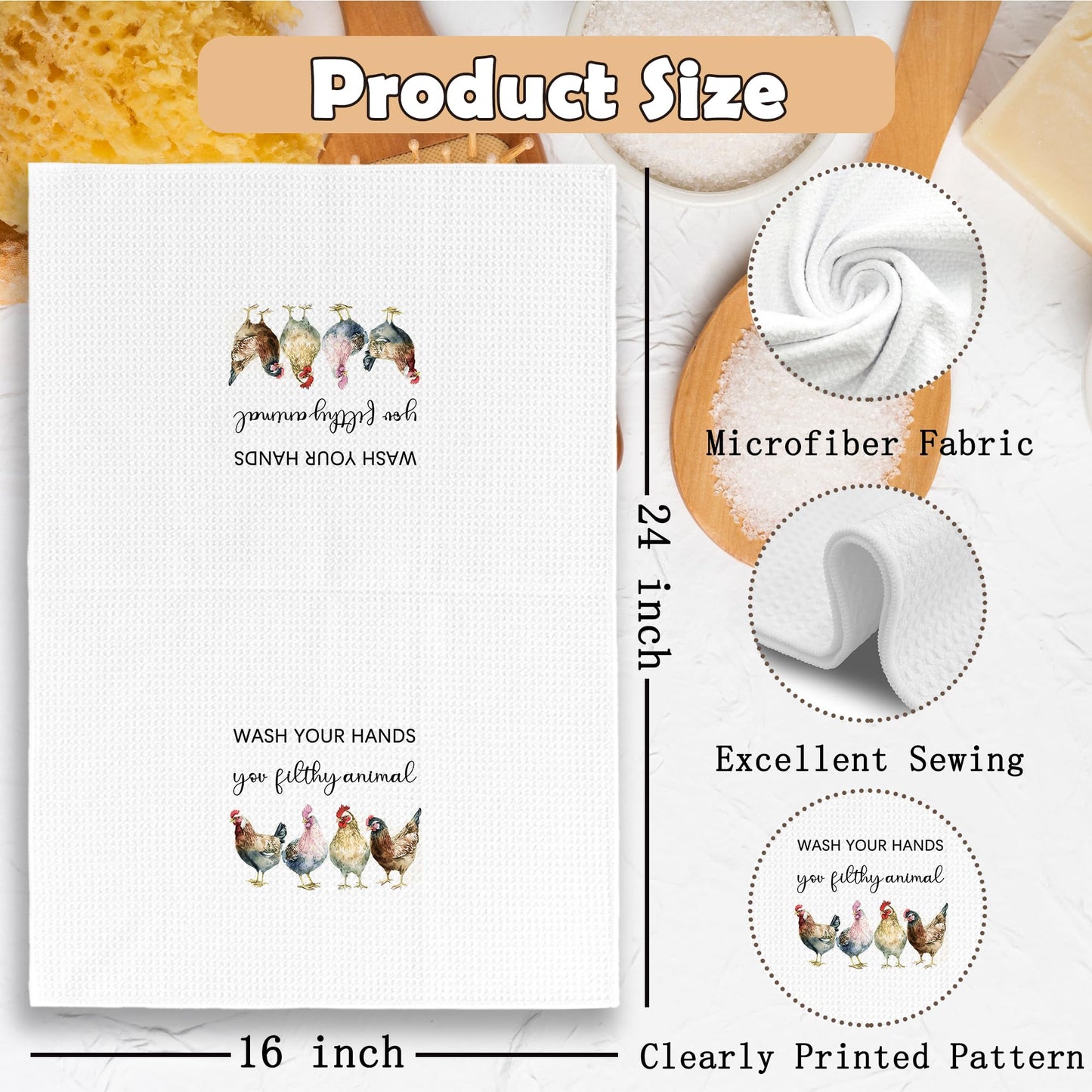 Funny Kitchen Towels Dish Towel Dishcloth 16x24 Inches, Funny Dish Towels with Sayings Towel Decorative Absorbent Hand Tea Towels for Kitchen Bathroom Decor, Humorous Gifts for Women Men BST326L
