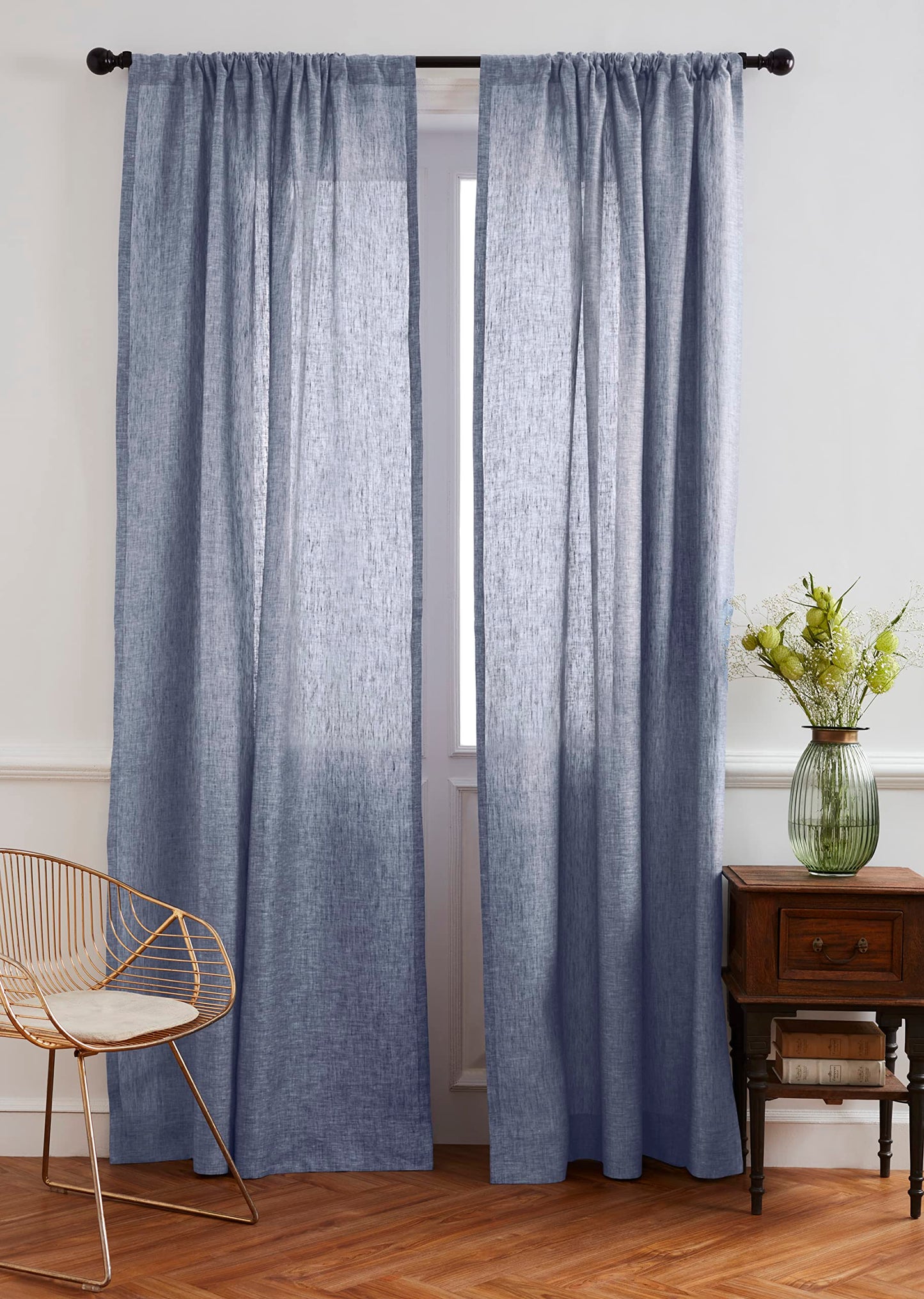 Solino Home 100% Pure Linen Curtain Panel Ivory, Linen Curtain 52 x 54 in | Drapery Panels a light filtering panel for any room, handwoven textured linen, rod pocket top, OEKO-TEX Certified, gift ready BST326SOLH