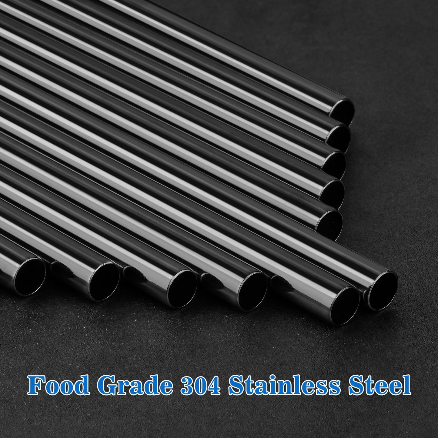 Tomorotec 14PCS Stainless Steel Straws Fit for 30oz Stanley Tumblers | 11" Reusable Drinking Straws with Brush, 7 Bent & 7 Straight for Smoothies, Milkshakes, Coffee, Dishwasher Safe (Metallic) BST326L