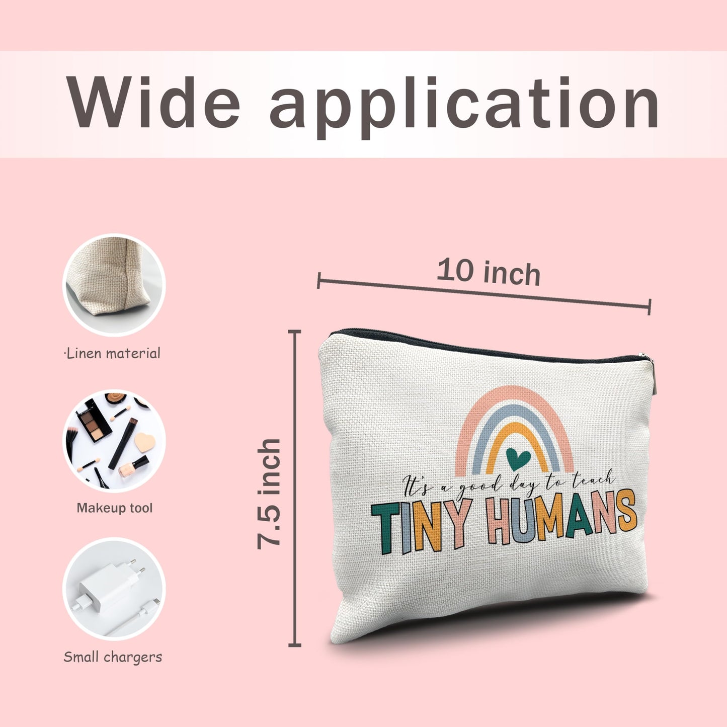 Nogrit Teacher Accessories Survival Kit Makeup Cosmetic Bag,Groovy It's Me Hi I'm the Teacher Makeup Travel Toiletry Bag,Back to School Thank You Gifts for Best Teachers Gifts BST220