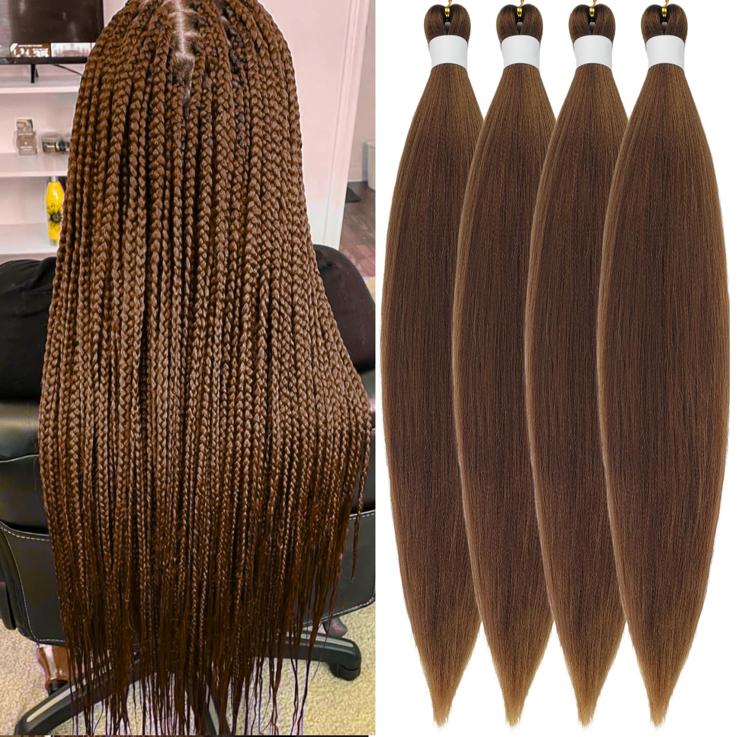 Purple Braiding Hair Pre stretched Knotless 26 inch | Hypoallergenic Synthetic Purple Prestretched Ez Braid Knotless Itch Free Soft Yaki Texture Hot Water Setting WN420