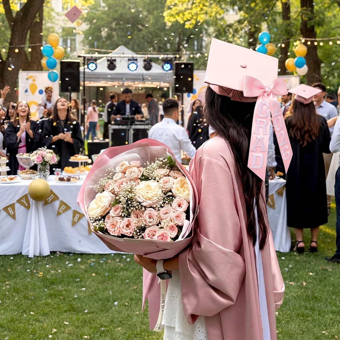 Thiccywoov 6 Pcs Class of 2026 Graduation Bow Graduation Cap Decorations Grad 2026 for Class of 2026 Grad Party Decorations (Pink) BST326L