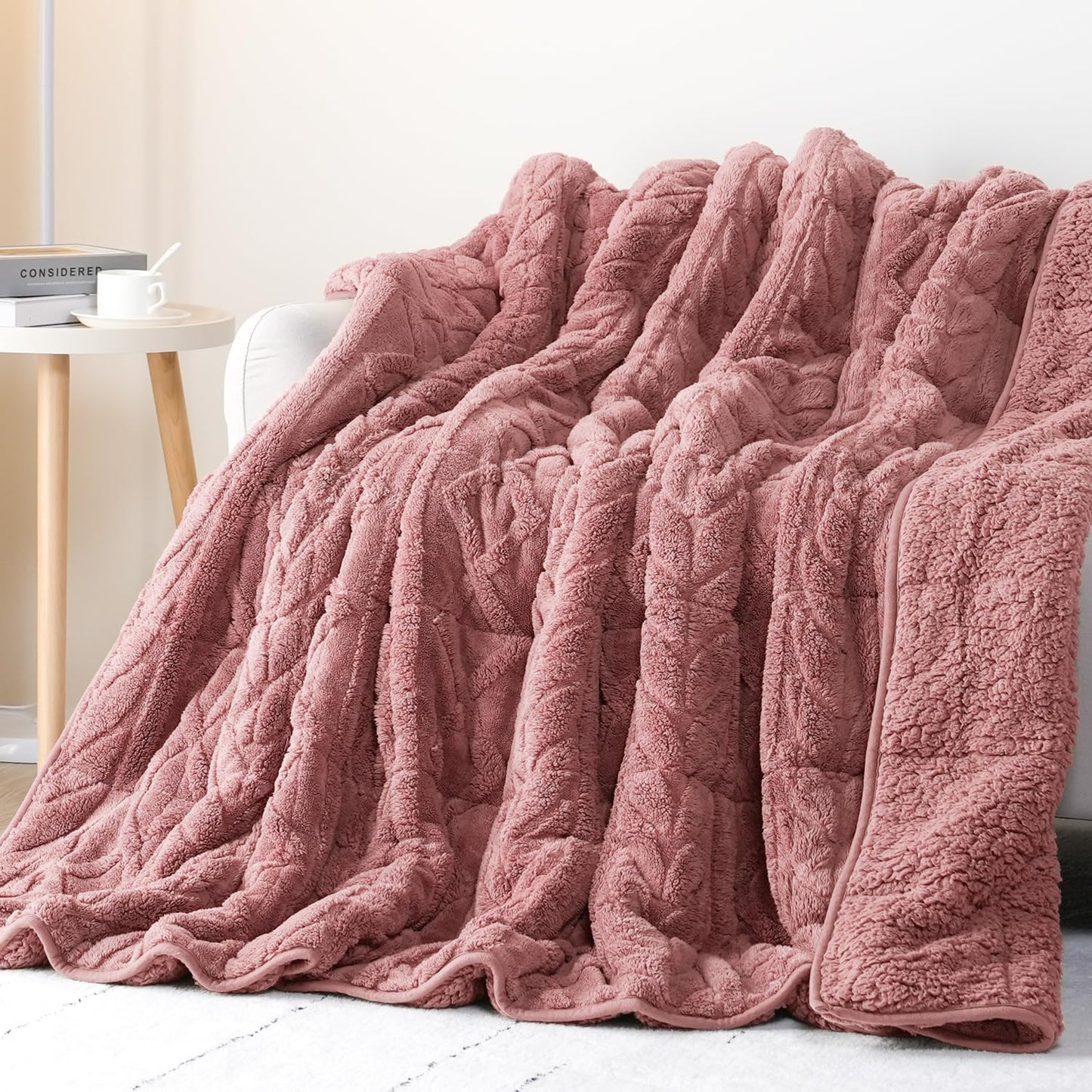 Cottonblue Sherpa Fleece Weighted Blanket for Adults 15 lbs 48x72in Soft | Cozy Flannel Weighted Throw Blankets Full Size for Calming Sleeping Relaxing, Warm Fuzzy Bed Sofa Heavy Blanket Washable,Grey BST202