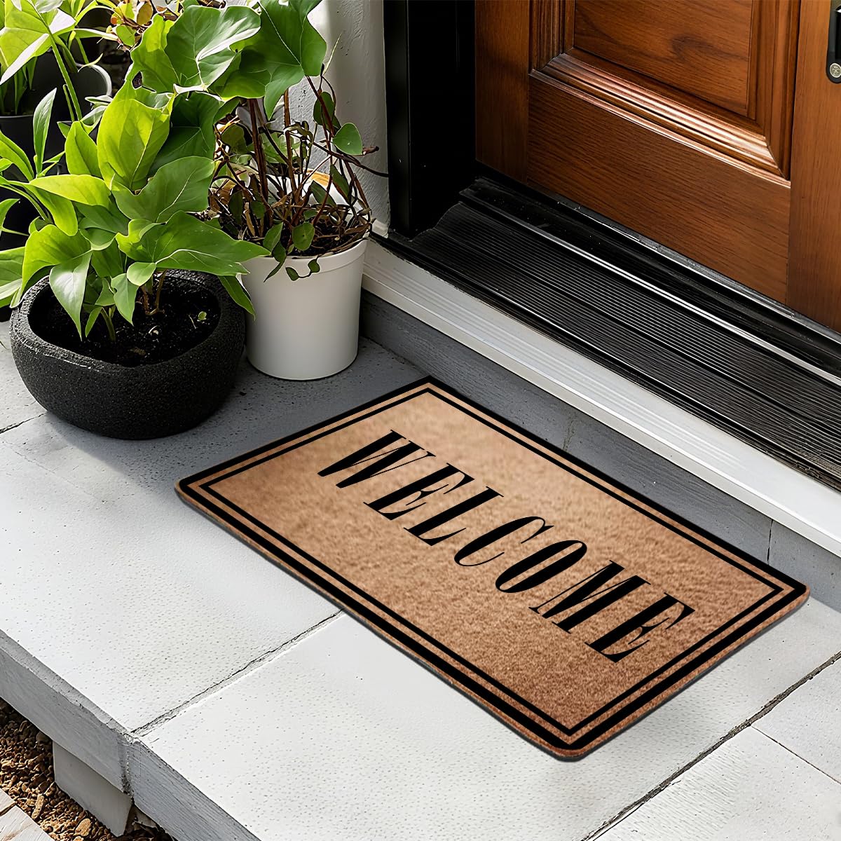 Funny Cat Door Mat 18x30 Inch, Faux Coco Coir Doormat with Non-Slip PVC Backing, Cats Printed Welcome Mat for Outdoor Indoor Entryway Porch Home Kitchen Patio, Cat Lover Gifts for Women Mom BST202