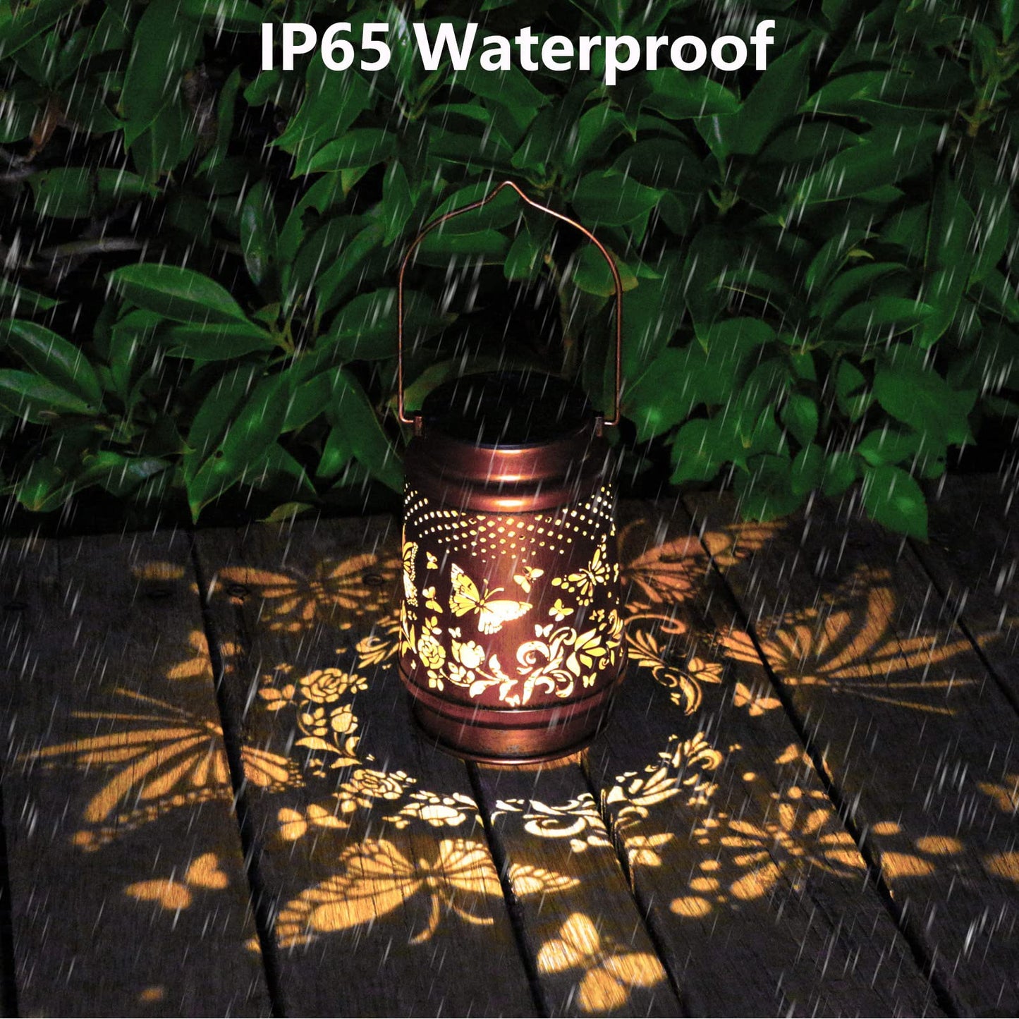 Solar Lanterns Outdoor Waterproof Butterfly Garden Decor Birthday Gifts for Women Mom Grandma, Hanging Solar Lights Metal Lantern Decoration Outside for Yard, Patio, Backyard, Porch