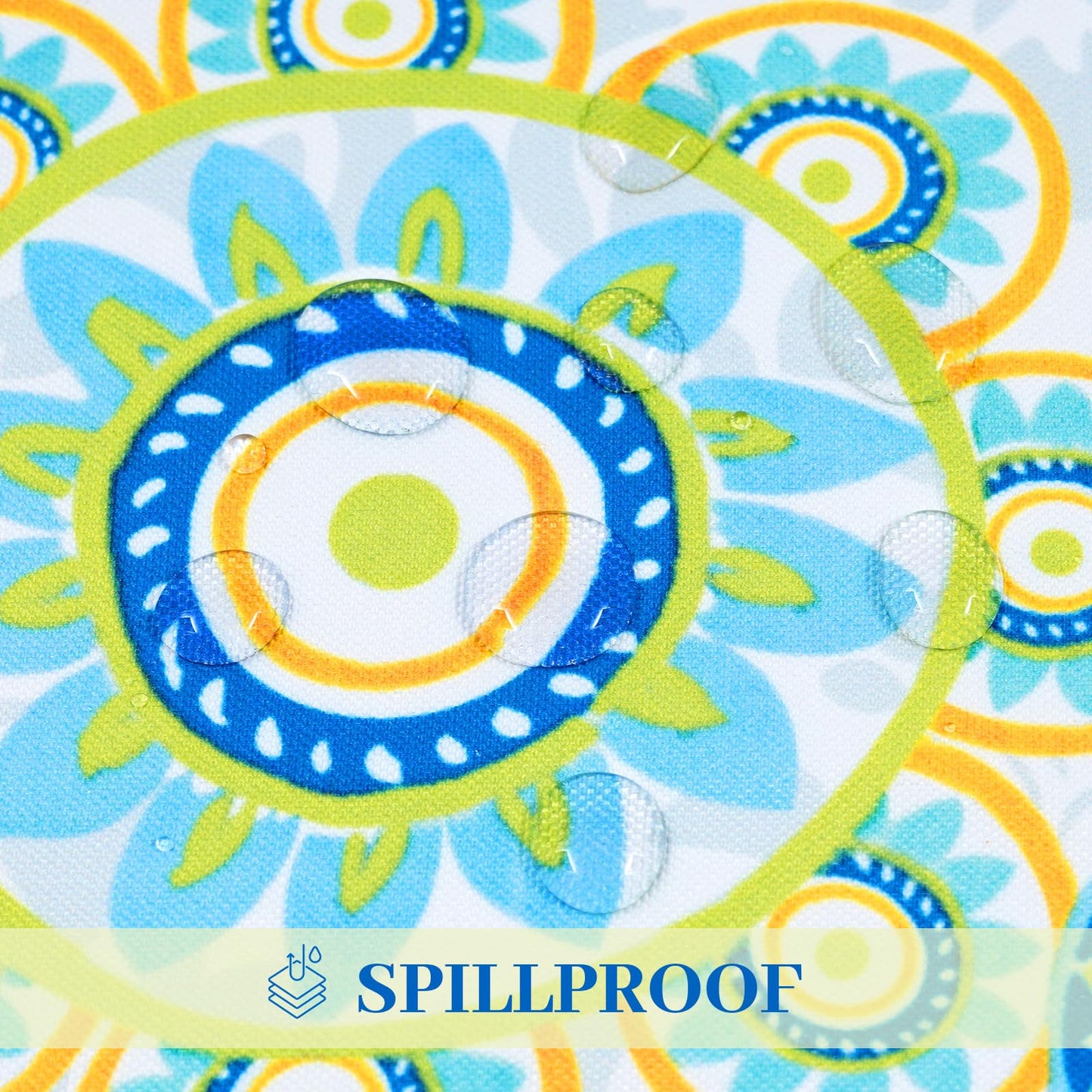 Eternal Beauty 52” Round Tablecloth Waterproof Outdoor Tablecloth with Umbrella Hole Zipper for Spring Summer Patio Picnic Tables (Tropical Palm Leaf) BST326H