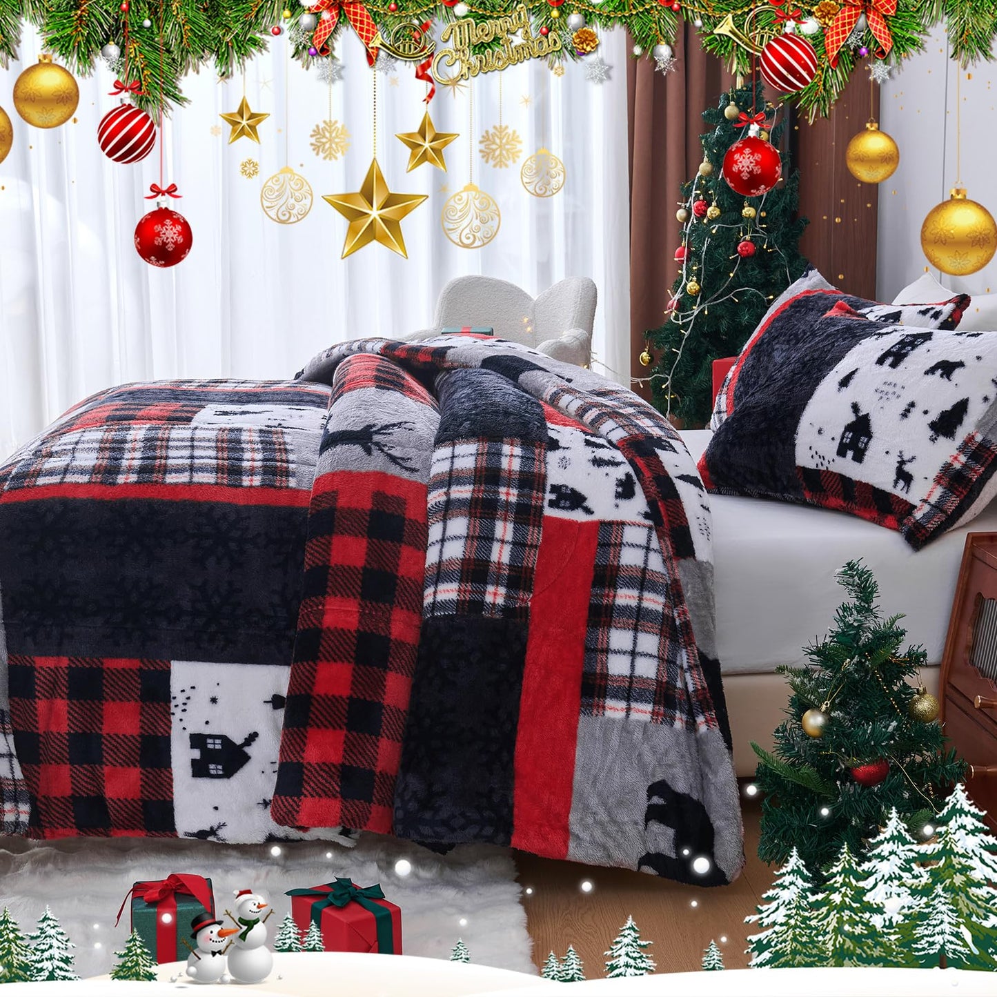 YIYEA Fluffy Queen Size Comforter Set, Luxury Faux Fur Comforter, Ultra Soft Plush Fuzzy Velvet Bedding Comforter Sets for Fall Winter, Cozy Warmth, No Shedding, 3PC, Queen, Light Grey BST326H