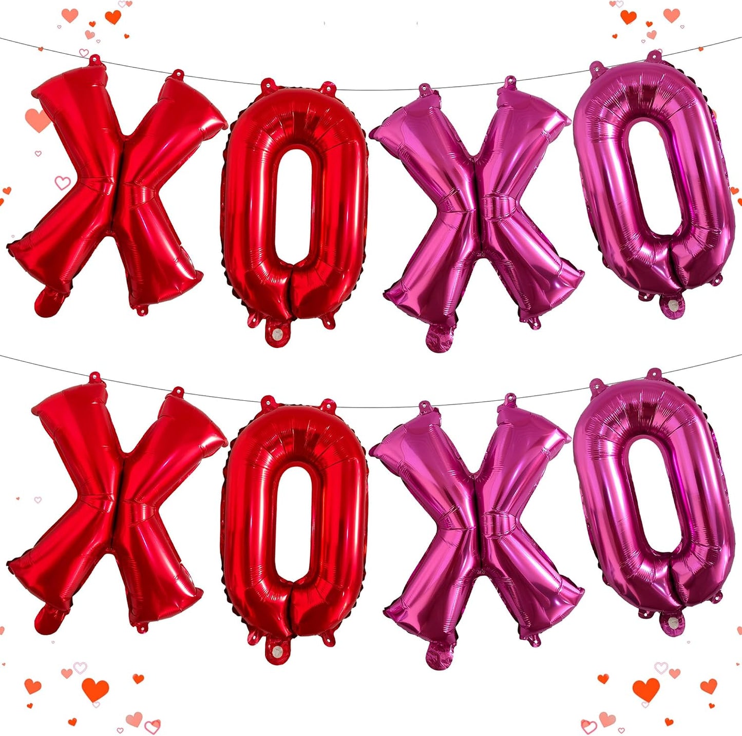 16 Inch Red & Pink XOXO Balloons – 8Pcs Valentine’s Day Mylar Letter Balloons Banner for Valentine’s Day, Wedding, Engagement, Galentine’s Day, Bridal Shower, Anniversary & Romantic Party Decorations BST326L