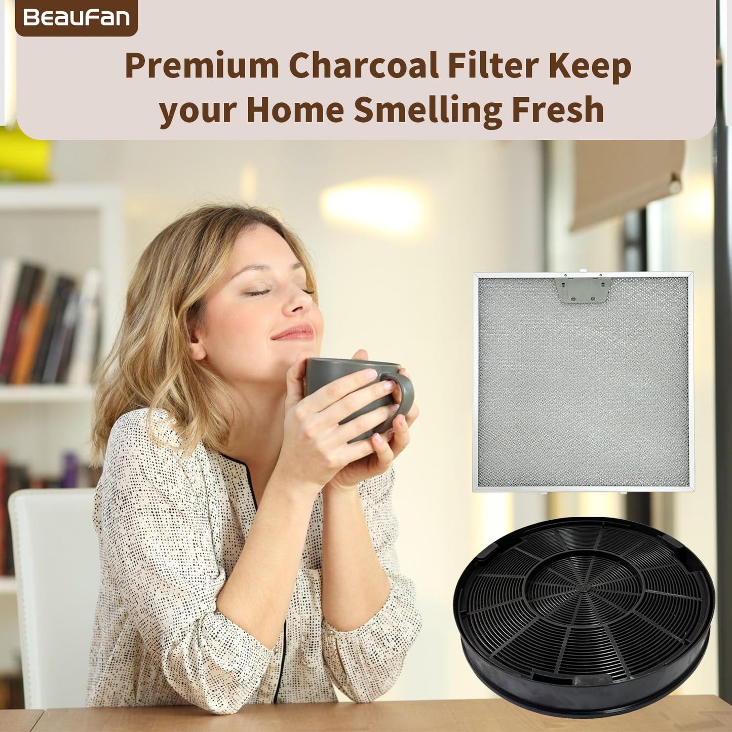 2 Pack WB02X24872 Range Vent Hood Grease Filter & 2 Pack JXCF72 WB02X24842 Charcoal Filter Compatible with GE Range Hoods JVW5301EJ1ES, JVW5301SJ1SS, JVW5301BJ1TS, JVW5301FJ1DS, JVW5301EJ2ES BST220