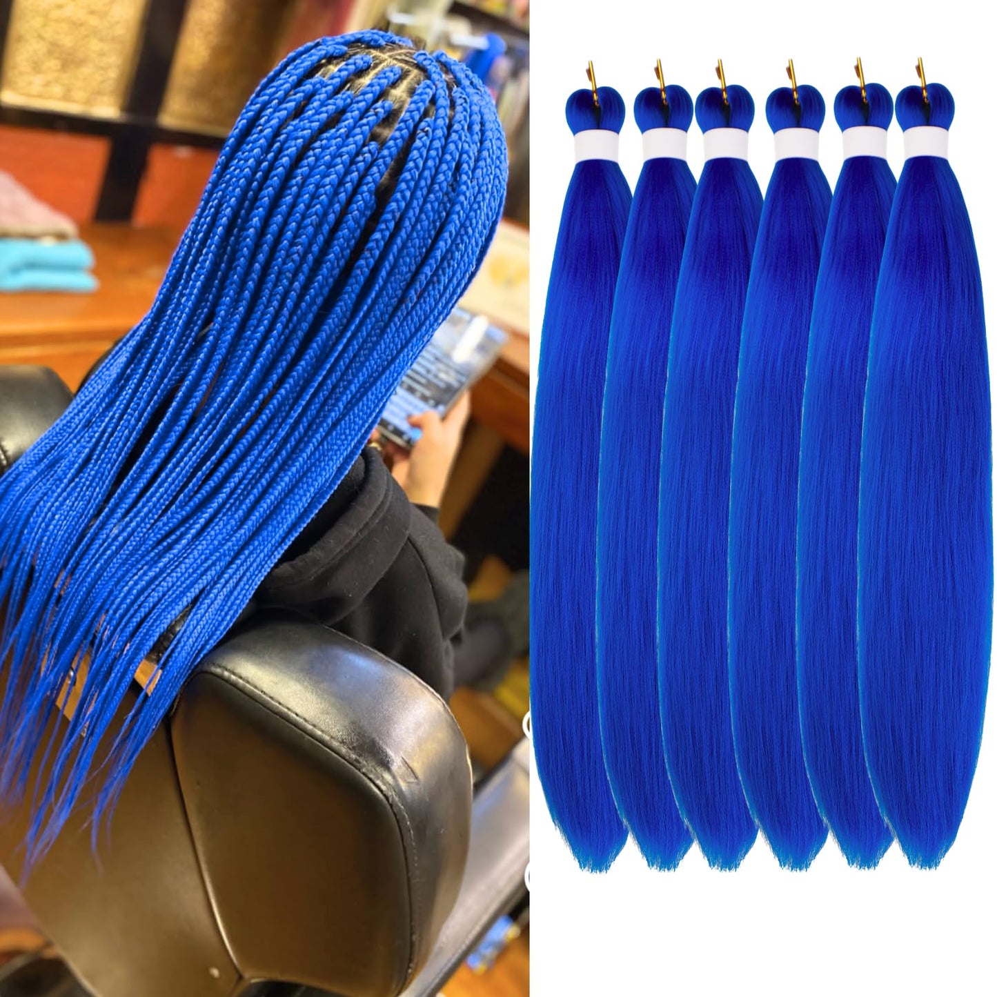 Purple Braiding Hair Pre stretched Knotless 26 inch | Hypoallergenic Synthetic Purple Prestretched Ez Braid Knotless Itch Free Soft Yaki Texture Hot Water Setting WN420