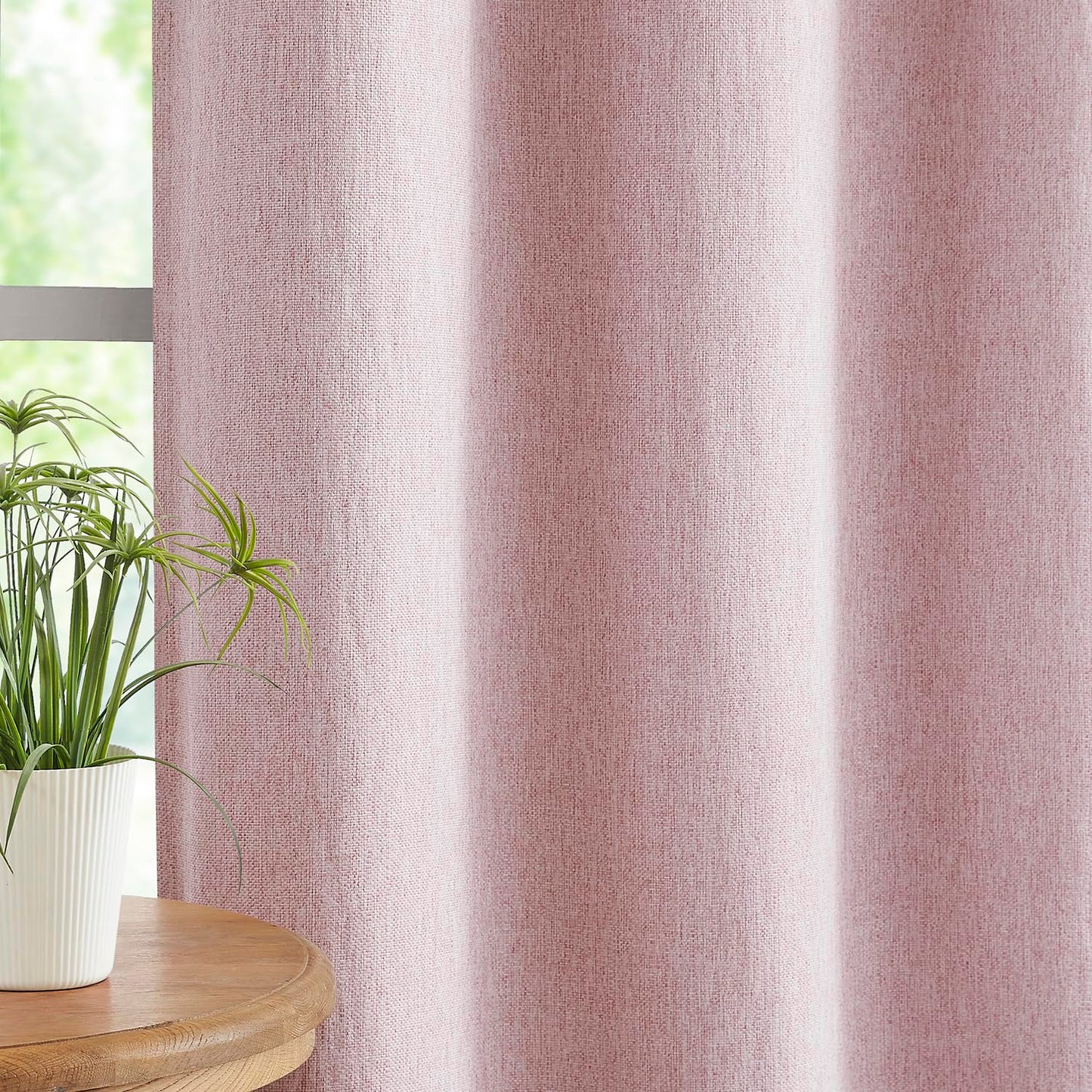 Grey Full Blackout Linen Curtains 84-inch-Long Thermal Insulated Noise Reducing Bedroom Drapes Rustic Farmhouse Triple Weave Window Treatment Set for Theatre, Nursery, 40"x84"x2, Grey BST202