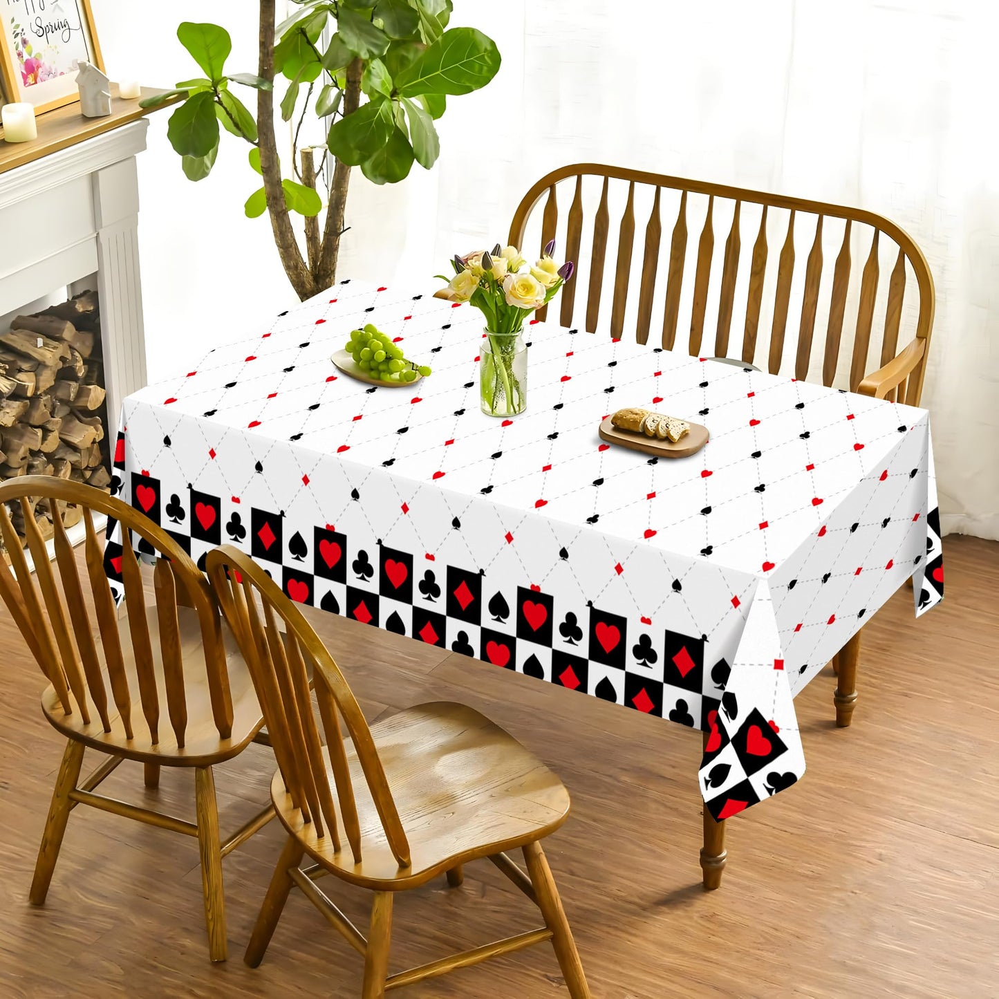 1 Pack American Flag 4th of July Party Plastic Tablecloth 54 x 87 Inch Long Rectangular Table Cover for Buffet,Veterans Day Holiday Dinner,Election Day Picnic or Tablecloth for Kitchen Event WN420