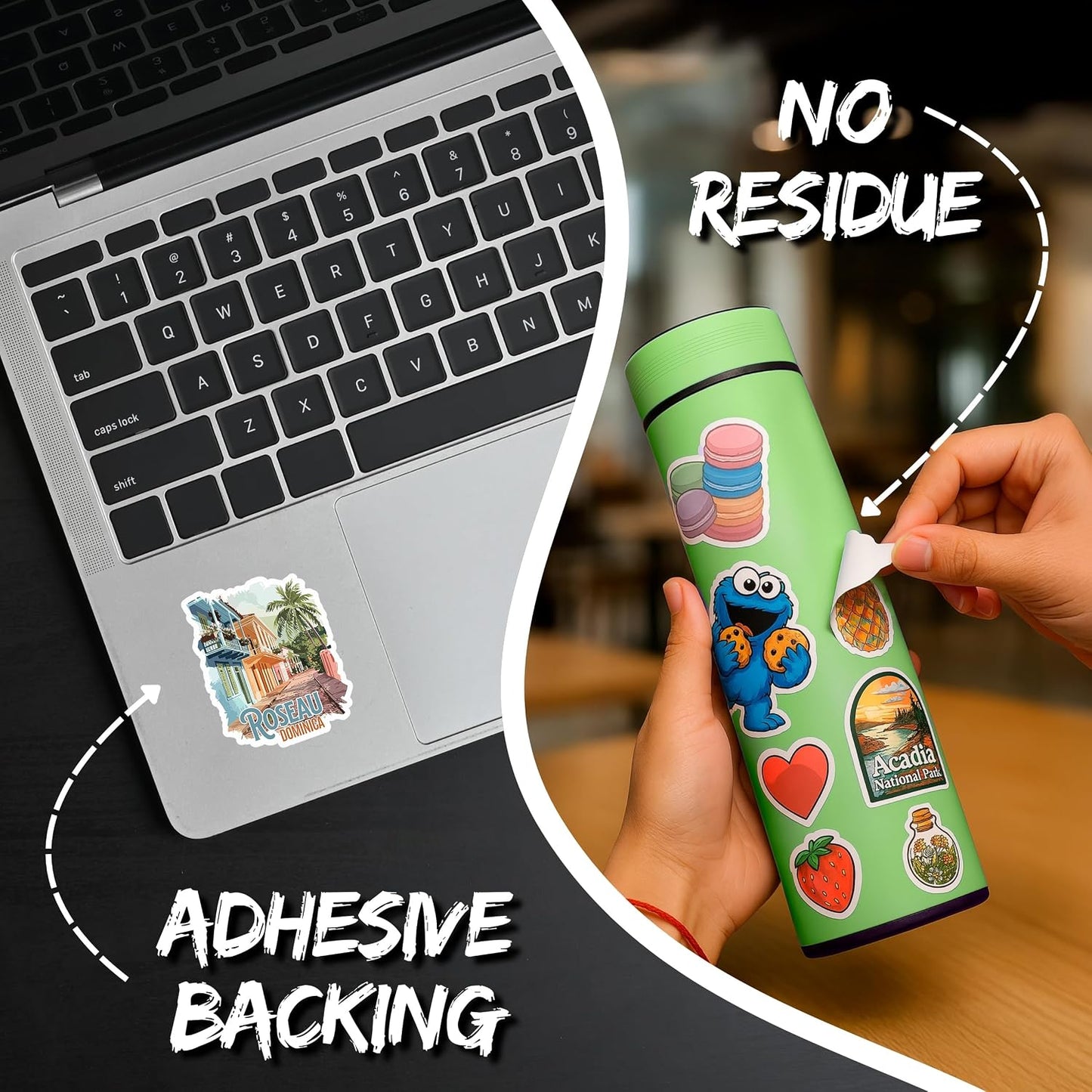 Roseau Dominica Sticker 4 Inch Waterproof Vinyl Decal ID44990 | Waterproof vinyl travel sticker for laptop, luggage & bottle – souvenir gift for travelers & adventure seekers BST220