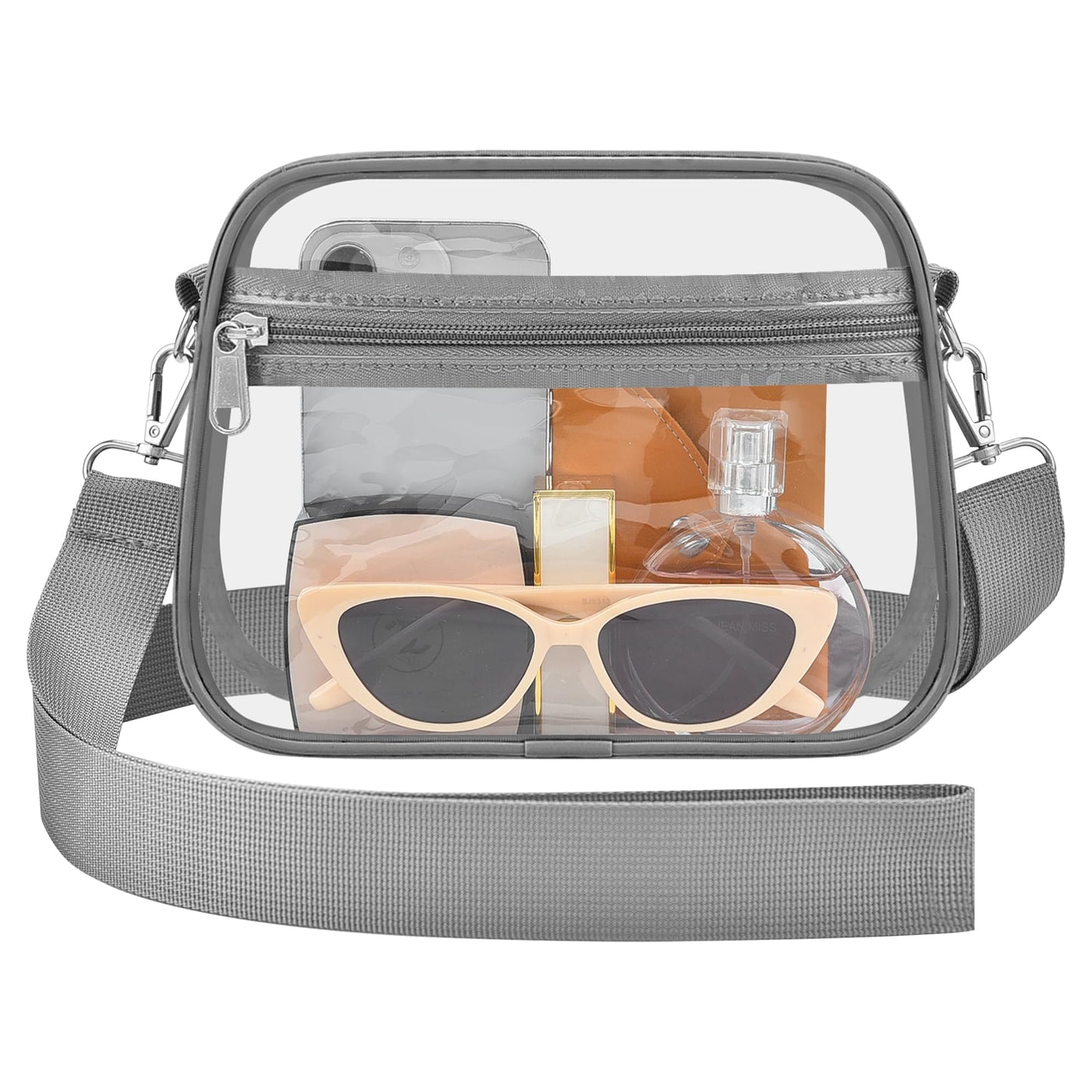 Clear Bag for Stadium Events Stadium Approved Women's Top-Handle Handbags | Mini Small Clear Bag Purse with Wide Adjustable Strap and Front Pocket for Sports Concerts, Festivals BST202