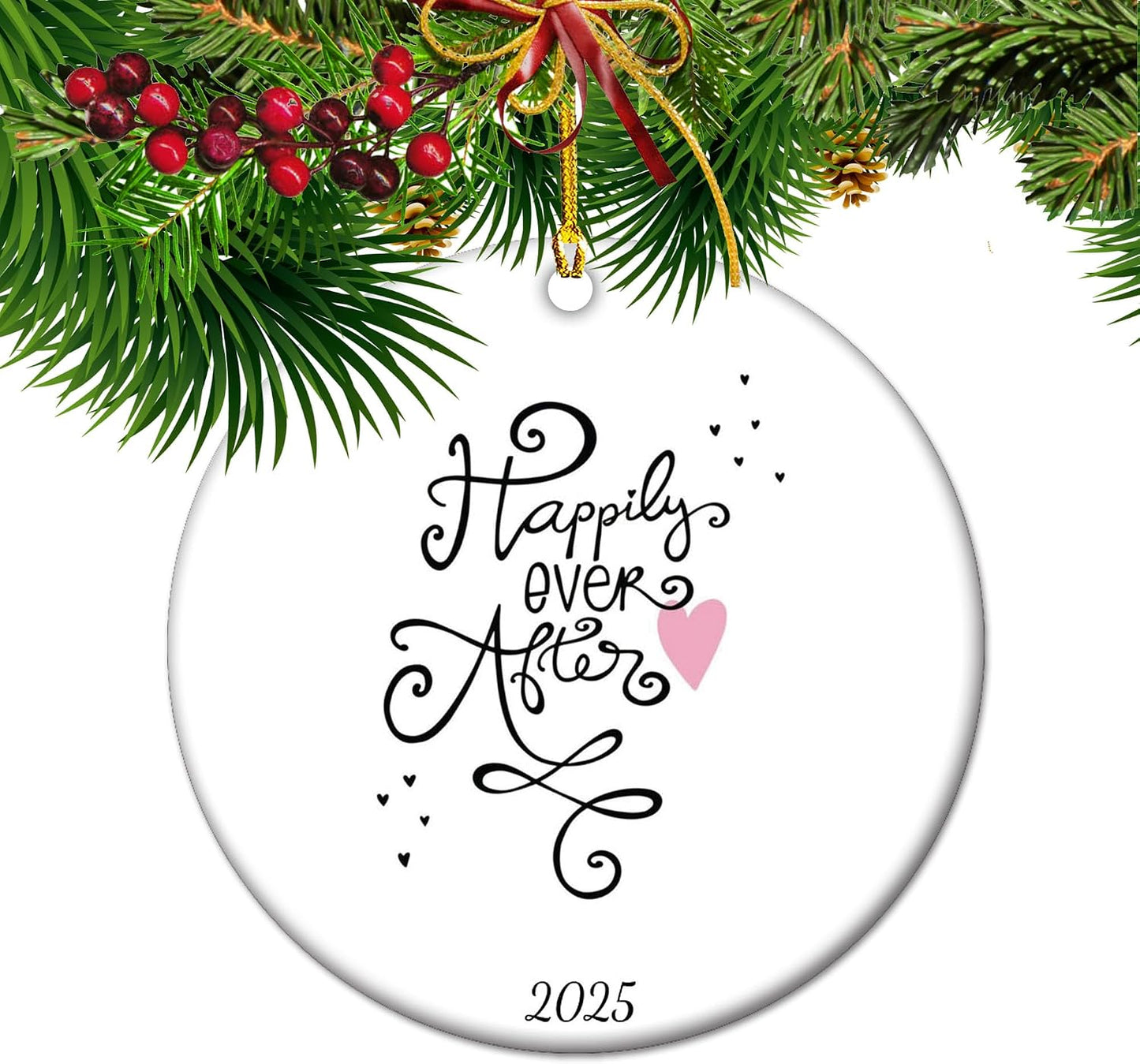 Happily Ever After - Christmas Ornament for Couples Till Death Do Us Part, for Newlyweds, Halloween Wedding Gift for Couple BST202
