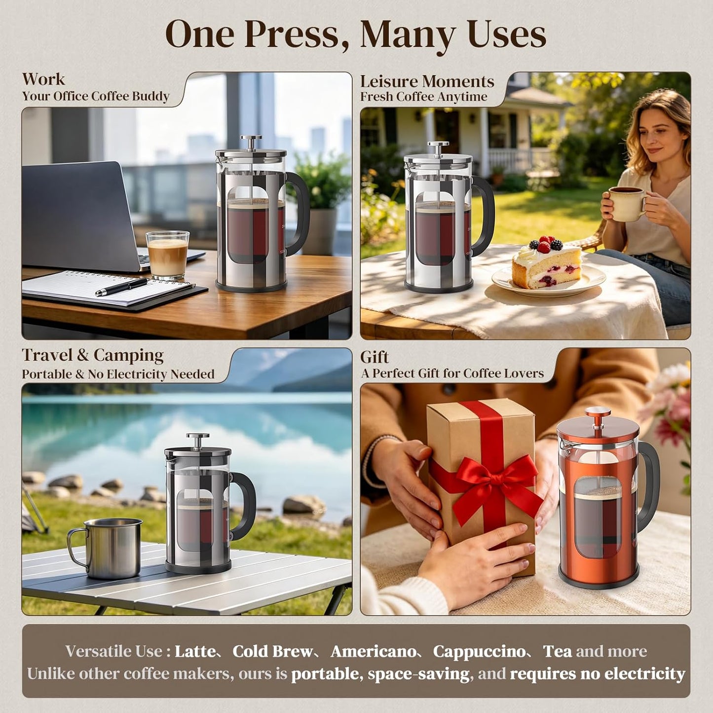 French Press Coffee Maker 34oz 93