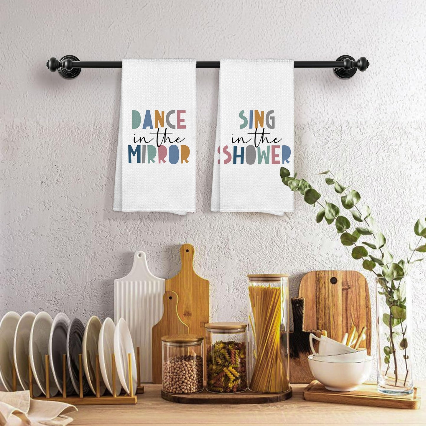 Kids Nursery Bathroom Decor Hand Towels 16x24 Set of 2, Wash Hands Brush Teeth Decorative Towels Gifts for Kids Baby Toddlers, Boho Flush Toilet Bathroom Kitchen Hand Towel Decor BST220