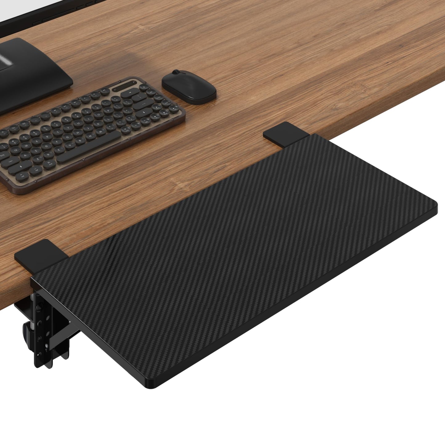 BONTEC Ergonomic Desk Extender Tray, 9.5"x9.1" Wrist Rest Shelf | 90°Foldable Elbow Support, Table Mount Arm, Clamp on Computer Arm Rest for Desk, Office & Home Use,Durable Easy to Install BST202