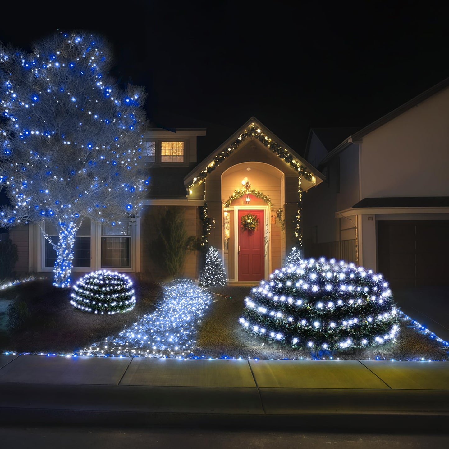 BlcTec Christmas Lights Outdoor 360 LED 9.8ft x 6.6ft Christmas Net Lights with 8 Modes RD12