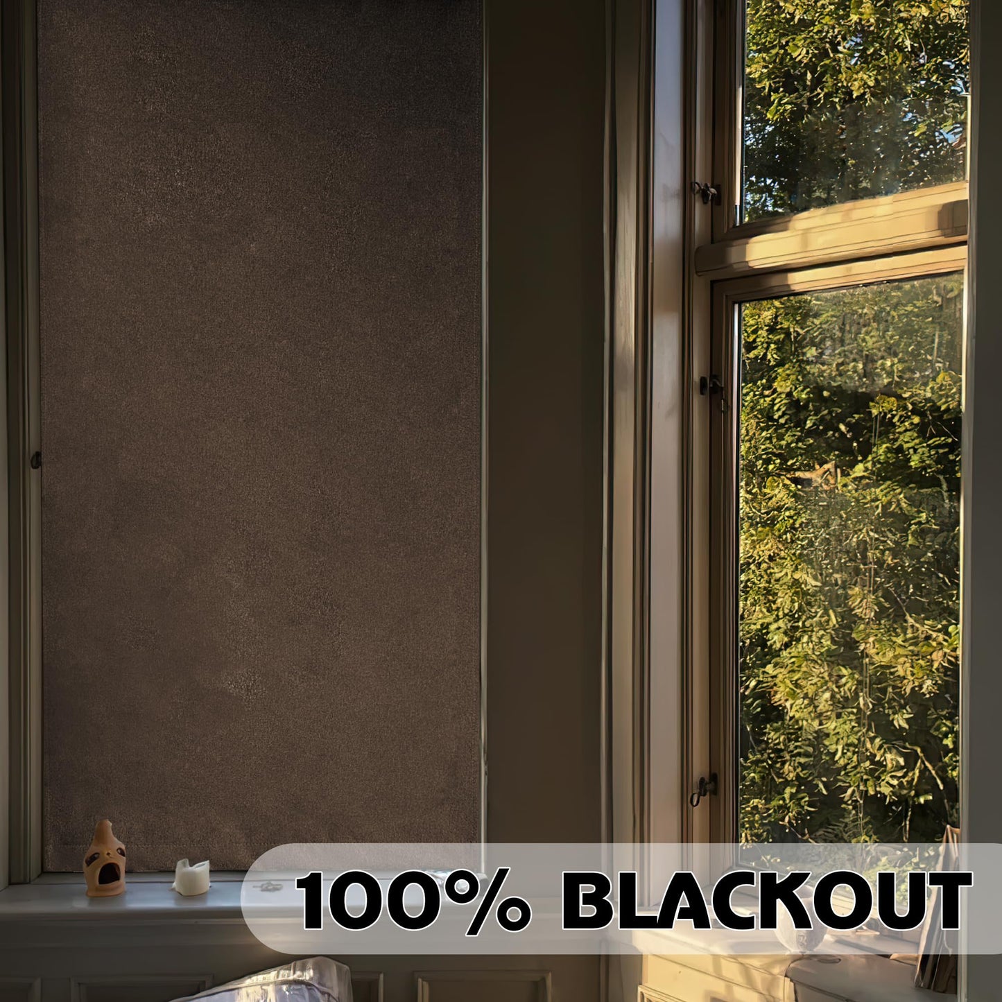 RYB HOME Grey Classroom Door Linen Curtain for Small Window, 100% Blackout Shades Lightweight for French Door Window, W 8 x L 36 Room Darkening Privacy Curtains Tie up Shade, 1 Panel BST220