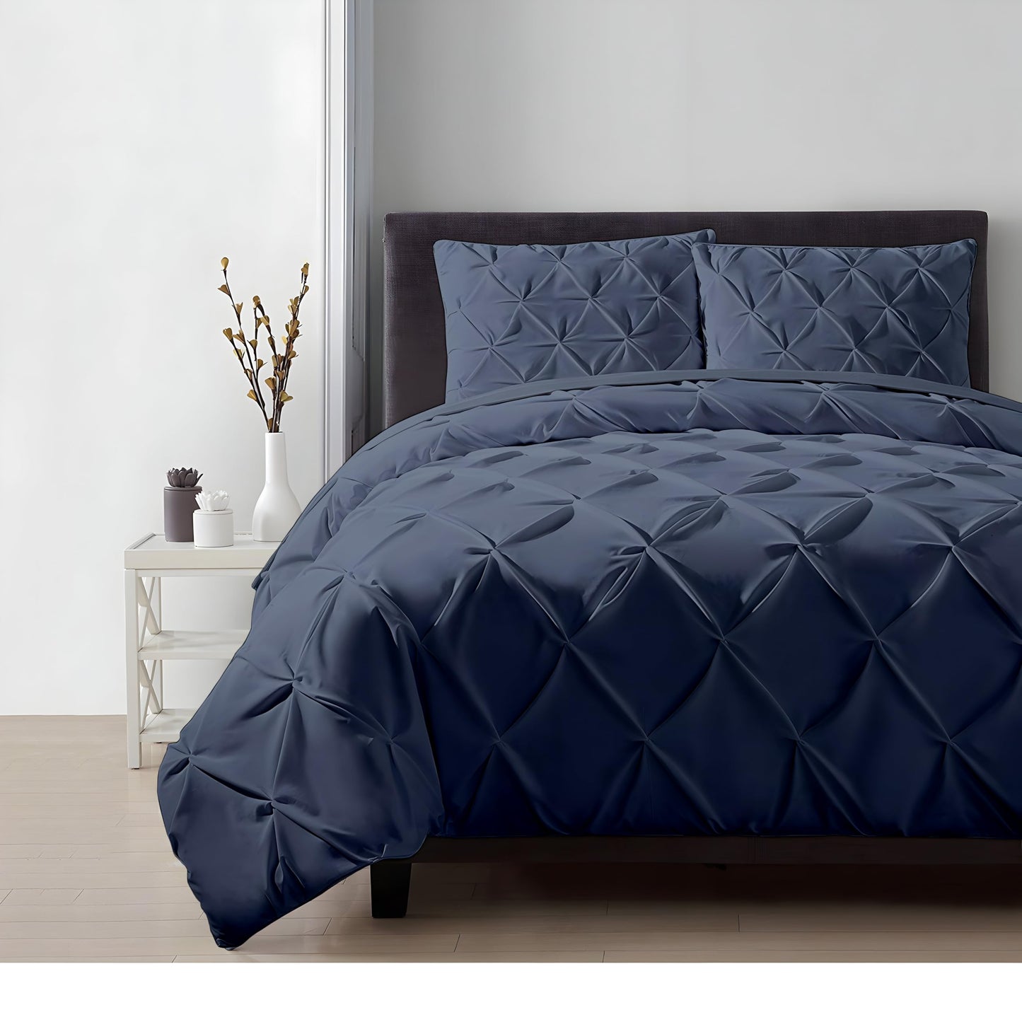 100% Cotton Oversized King plus 3 Piece Duvet Cover set 128x120 inch Breathable Luxury Soft & Cozy | Durable and Fade Resistant | Double Hem-Stitched Sateen Weave (Oversized King plus, White) BST220
