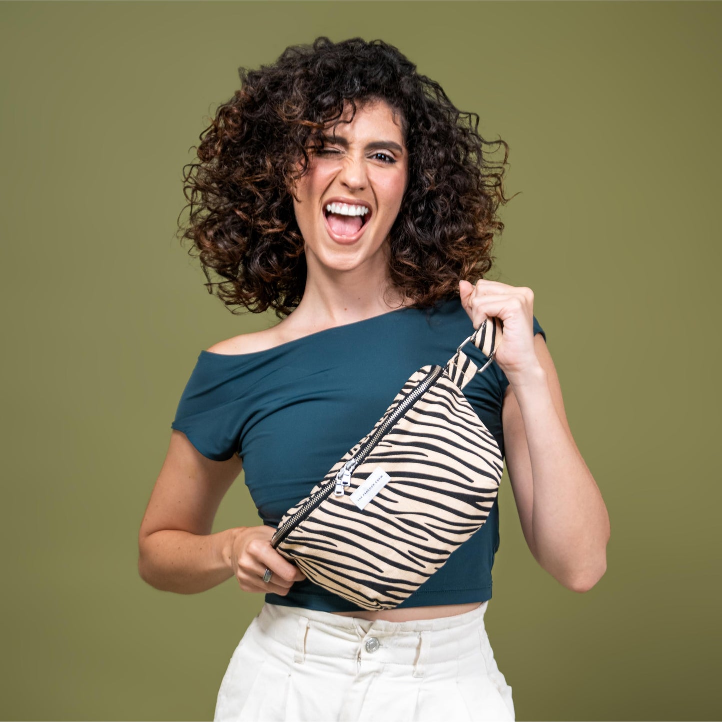 The Peacock Crew Spacious Leopard Print Crossbody Belt Bag in Cotton Canvas – Lightweight Comfortable & Elegant Sling Pouch Travel Safe Design & Daily Use – Dual Zippers Fanny Pack for Men & Women BST220